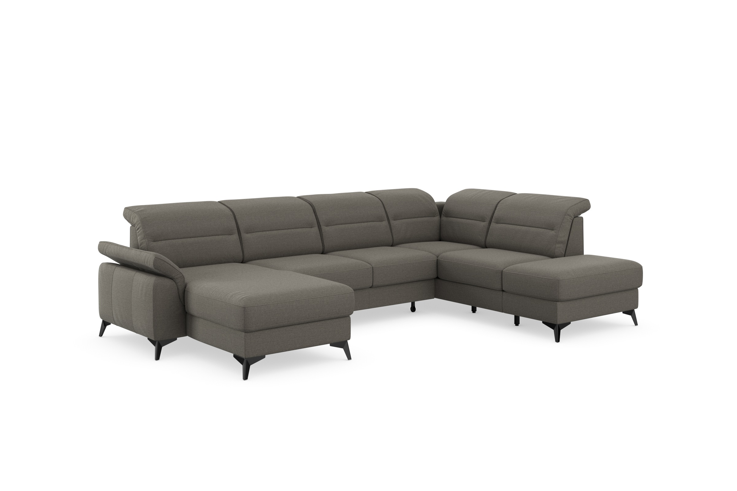 sit&more Wohnlandschaft »Sinatra U-Form«, optional mit Kopfteilverstellung und Armteilfunktion, Metallfüße