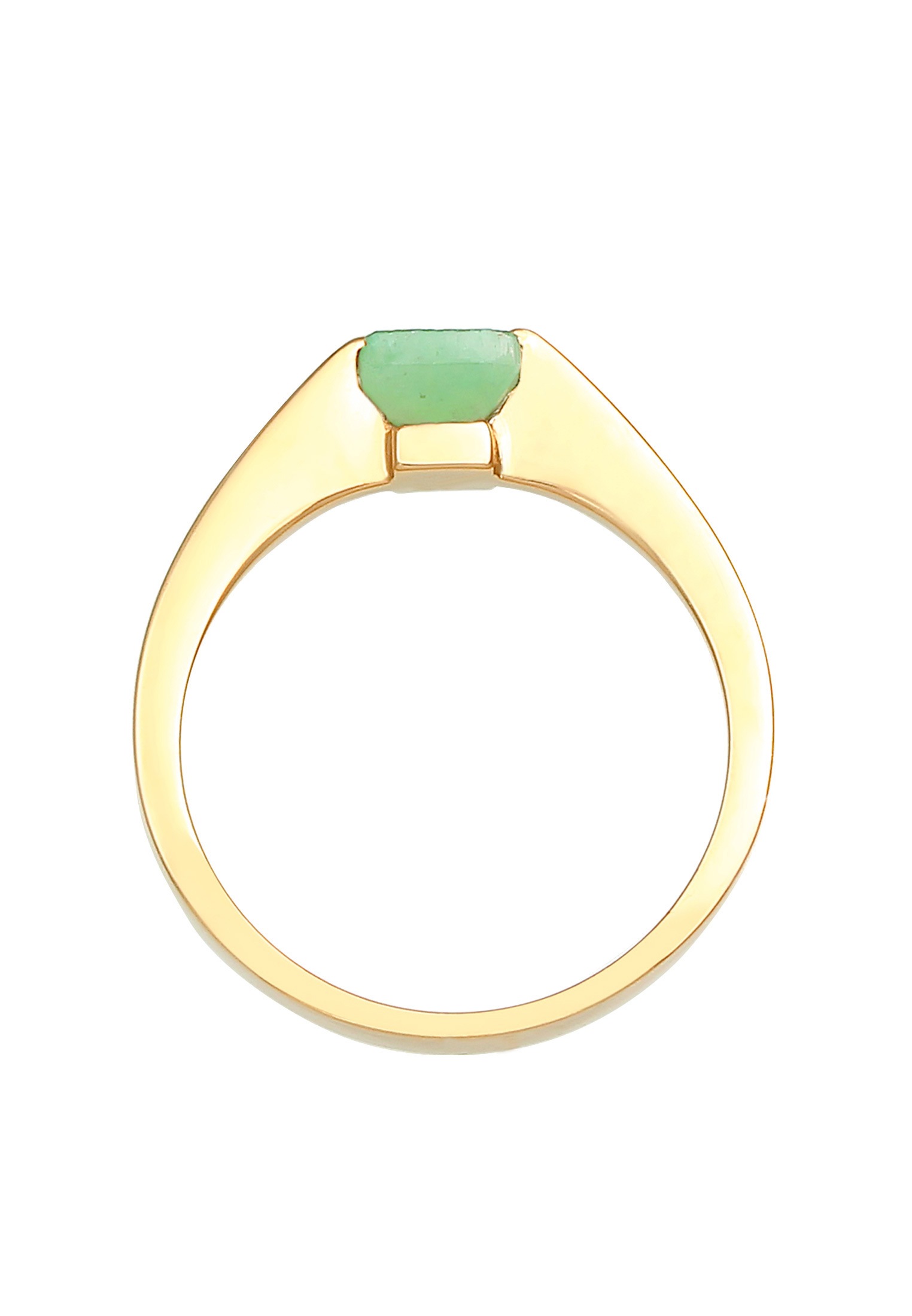 Elli Premium Silberring »Ring Jade Grün Dreieck klassik 925 Silber vergoldet«
