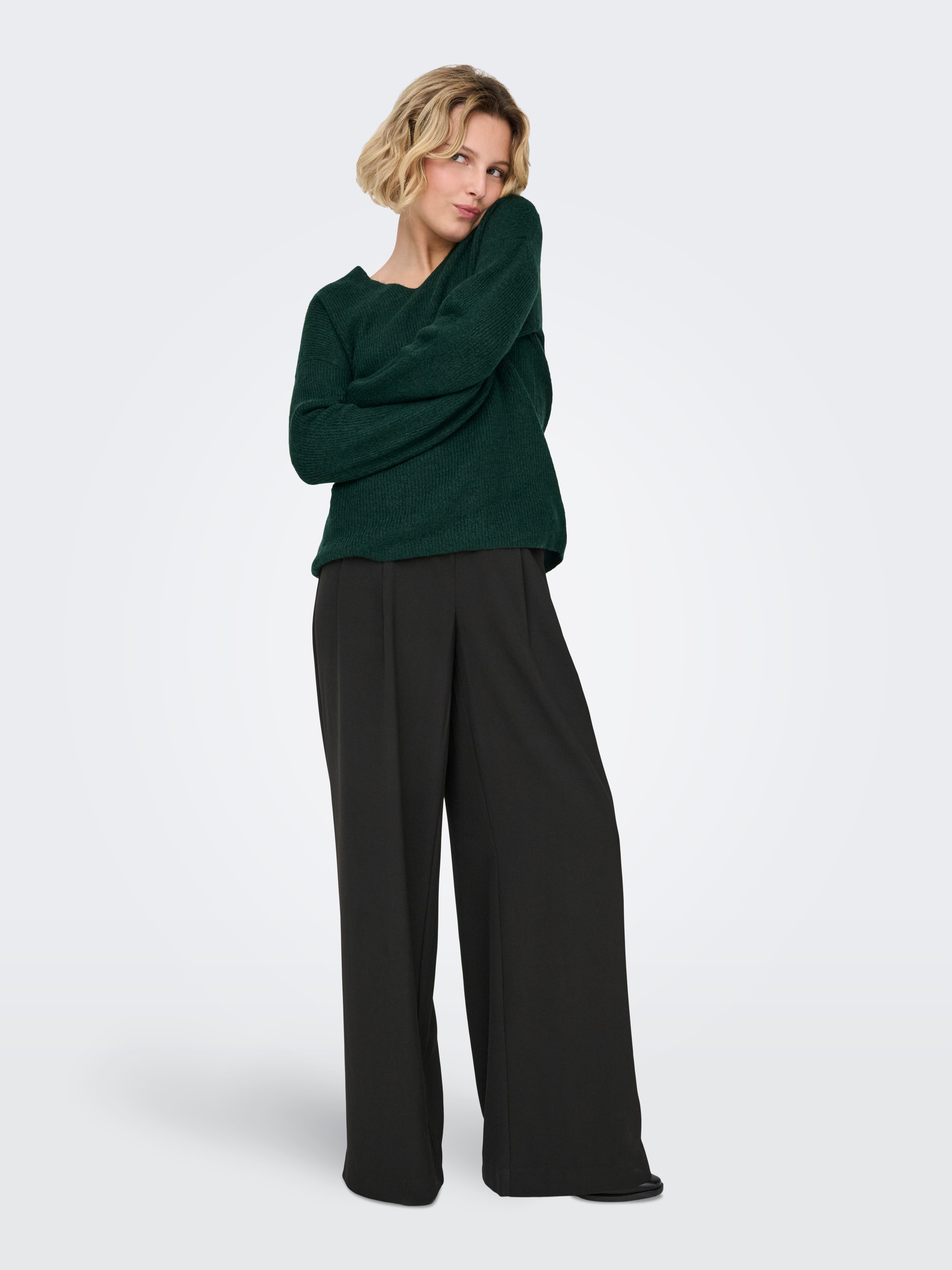 ONLY V-Ausschnitt-Pullover »ONLCAMILLA V-NECK L/S PULLOVER KNT NOOS« Materialmix, regular fit