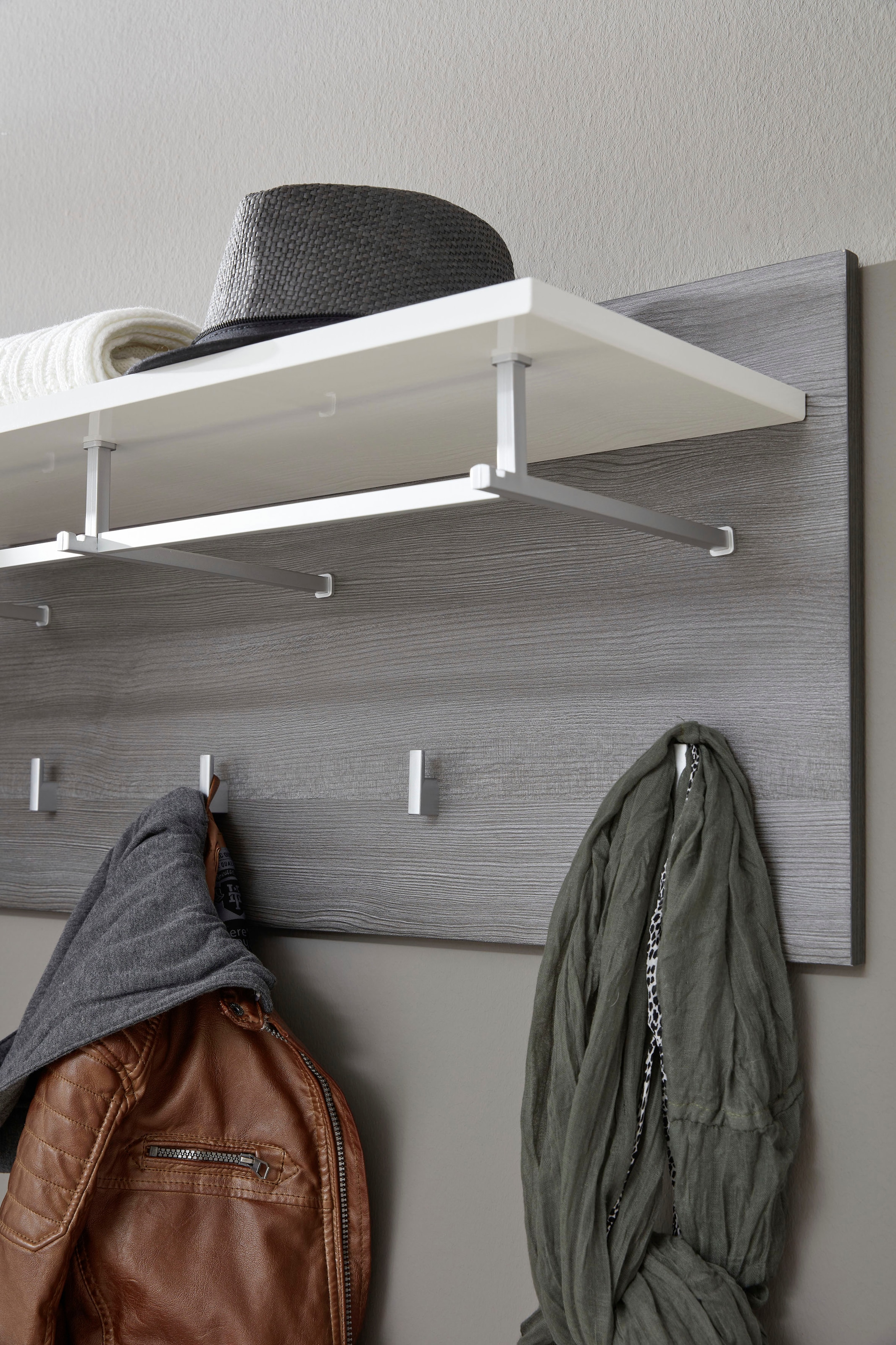 Home affaire Garderobenpaneel »Sovana« 1 Stk. tlg. Garderobenpaneel mit Ablage & Haken - (B/T/H) 80/28/40 cm