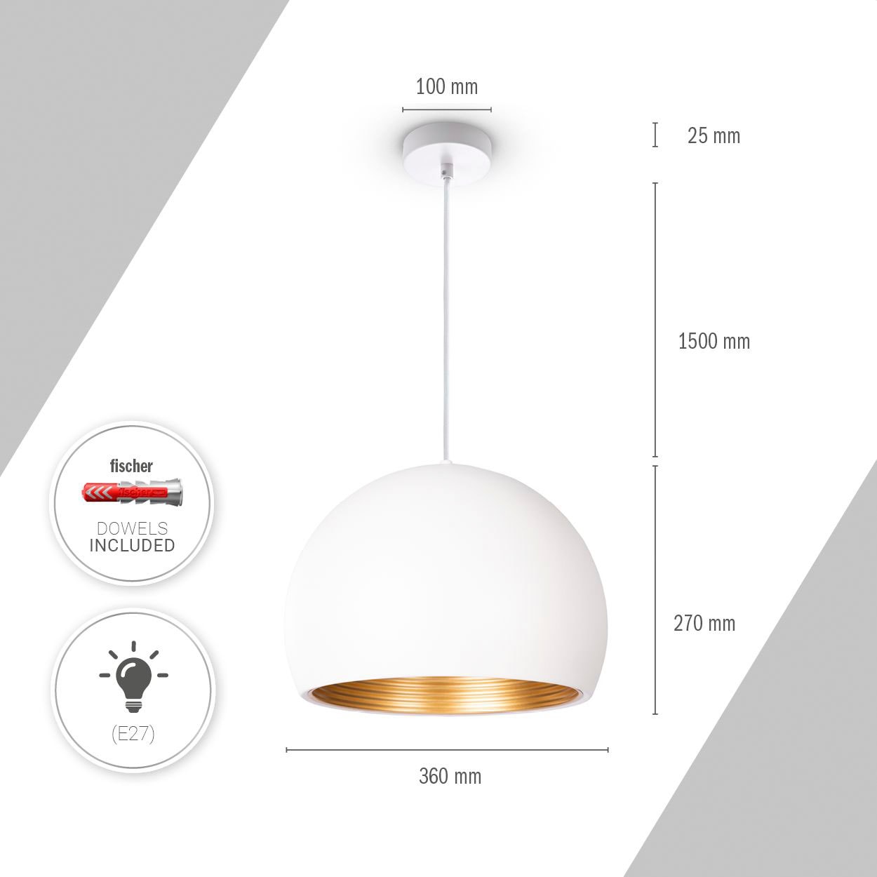 Paco Home Pendelleuchte »JOHN«, 1 flammig, Leuchtmittel E27 | ohne Leuchtmittel