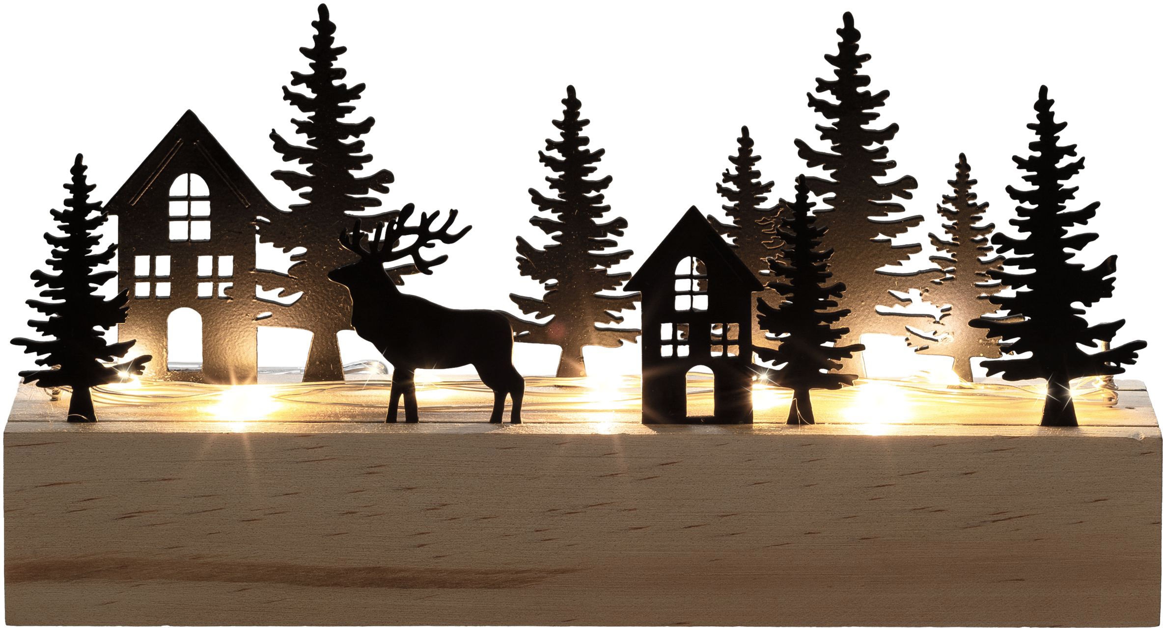 Weihnachtsszene »Weihnachtsdeko mit LED-Beleuchtung«, Landschaft mit Tannen, Häusern...