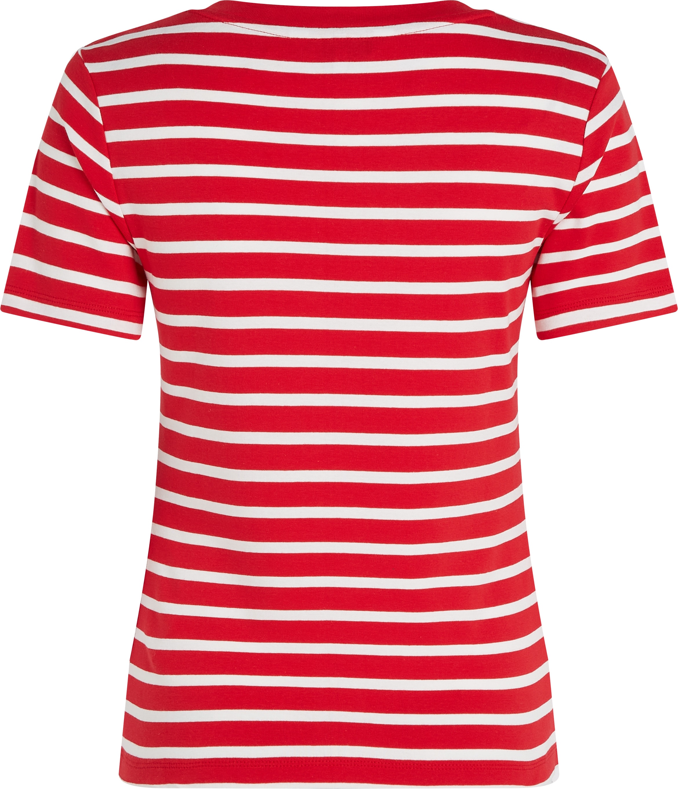 Tommy Hilfiger T-Shirt »SLIM CODY V-NK SS mit V-Ausschnitt und Streifen«, gestreift, casual, slim fit, Baumwolle, V-Ausschnitt
