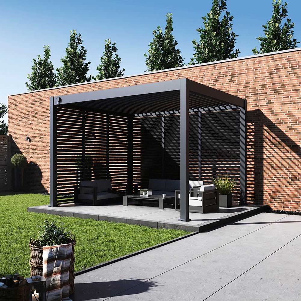 Paragon Pavillonseitenteil »Lamellen Sichtschutz für Pergola Grand Tuscan 10 Grau«