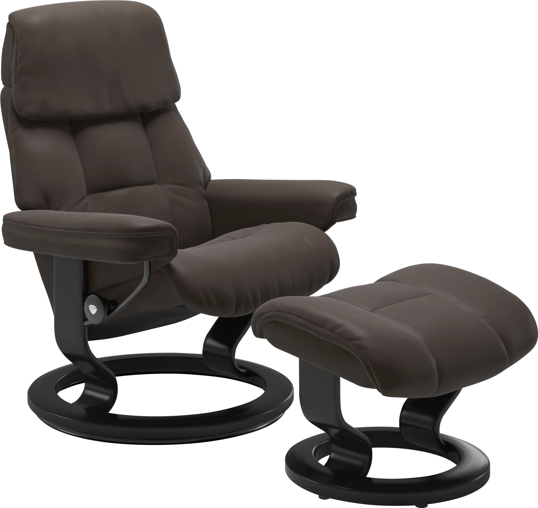 Stressless® Relaxsessel »Ruby« Set, Relaxsessel mit Hocker,  mit Classic Base, Größe M, Gestell Eiche, Wenge, Braun & Schwarz