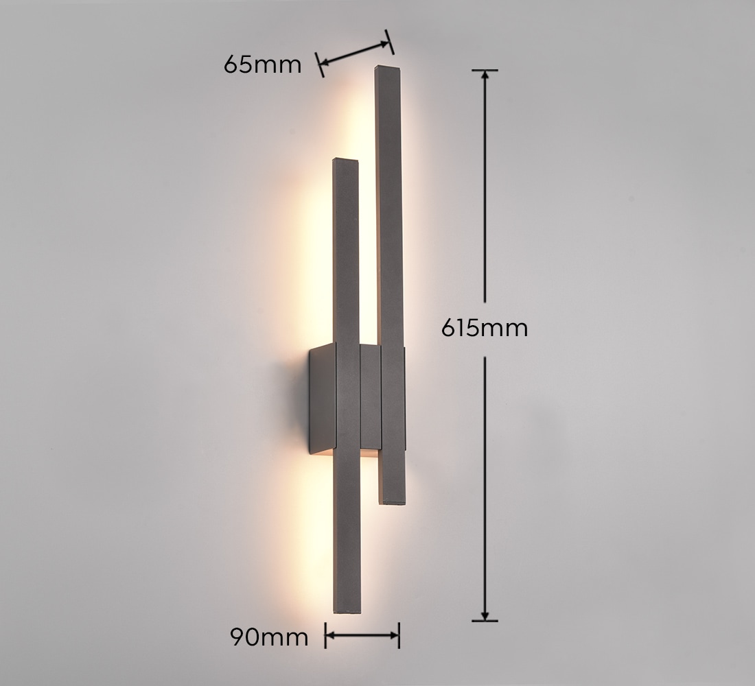 TRIO Leuchten LED Außen-Wandleuchte »TAWA, Outdoor Wandlampe IP54 für Garten Terrasse Hauswand, 2x 9W LED« LED-Board 1 Stk. Warmweiß LED Wandlicht warmweiß 3000K 900 Lumen, Stil LED Wandfackel, Backlight