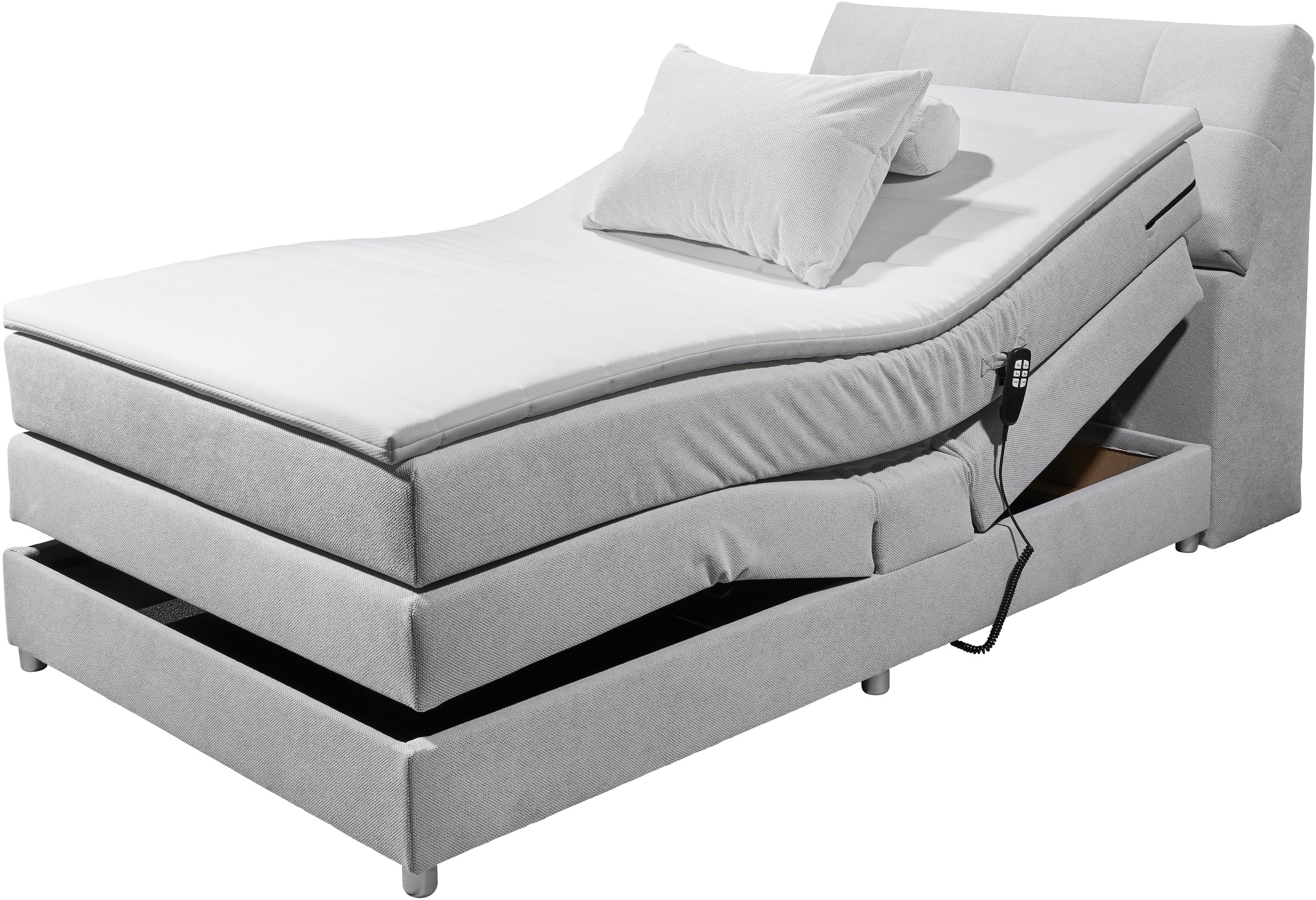 ED EXCITING DESIGN Boxspringbett »Toulouse«, inkl. Motor, inkl. Stauraum im Kopfteil