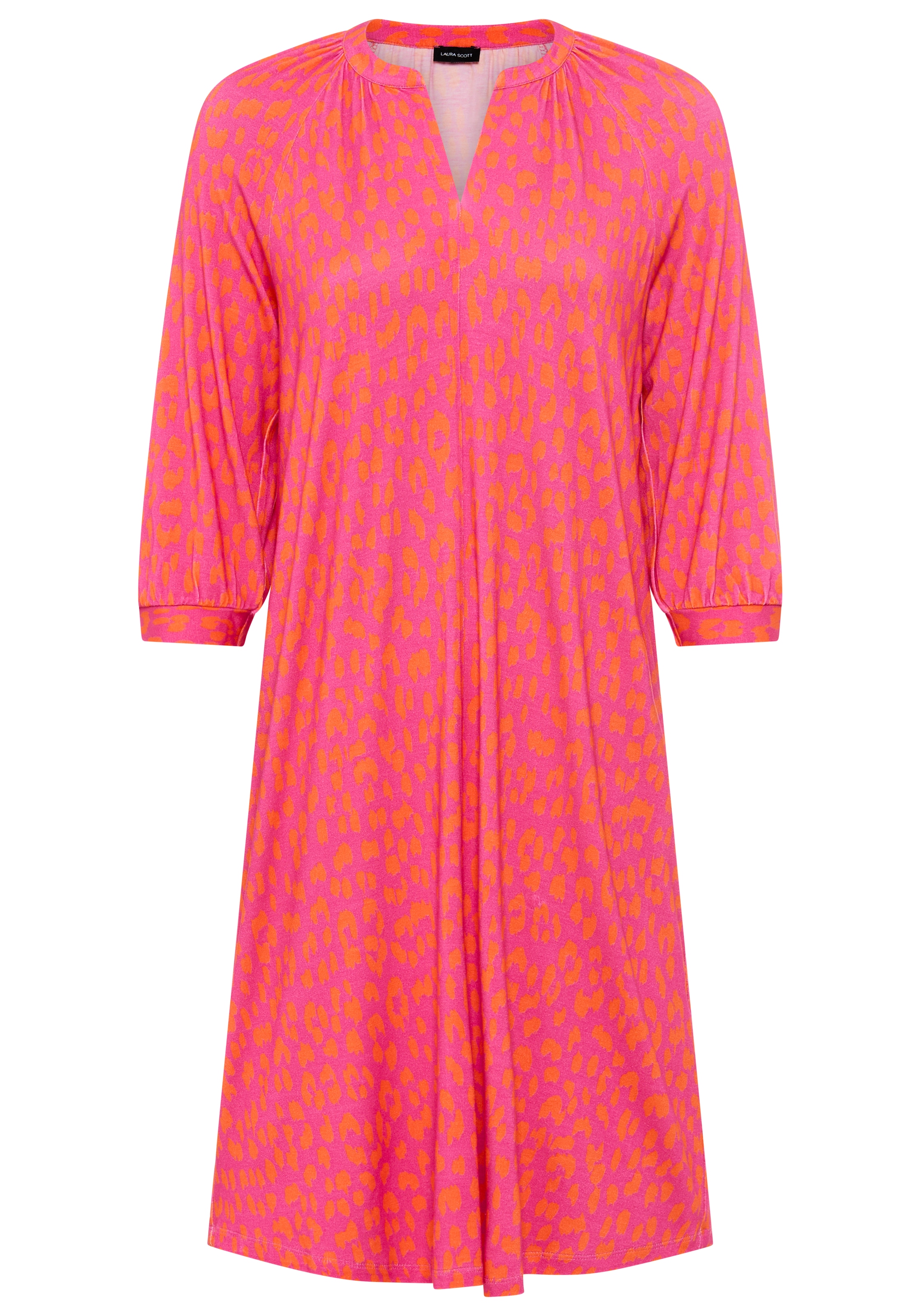 Laura Scott Sommerkleid Mini-Look, mit V-Ausschnitt, mit Halbarm, aus Viskose und Elasthan