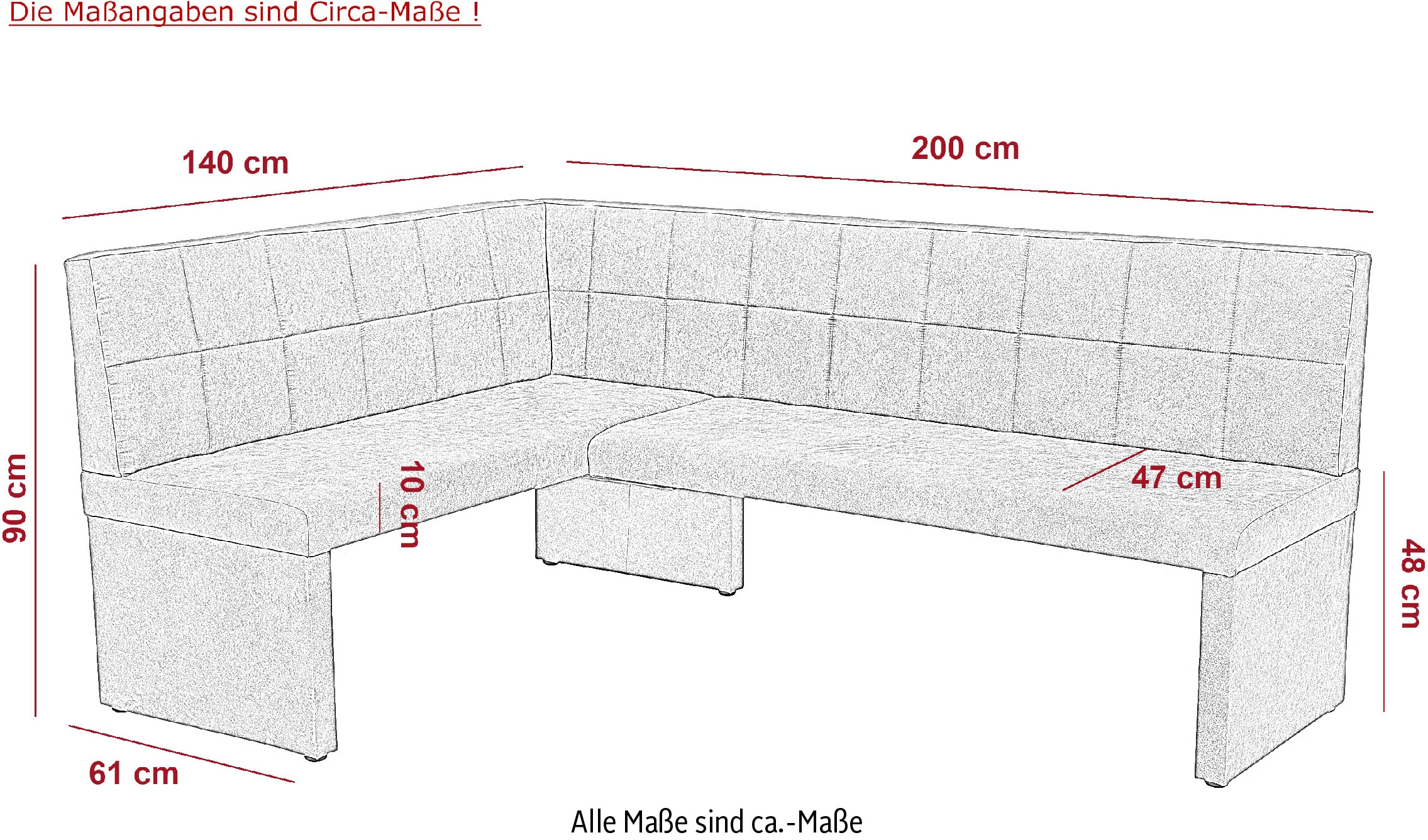 HELA Essgruppe »SPREE«, (4 tlg.), Esstisch 140x90 cm mit Dickkante, Microfaserbezug