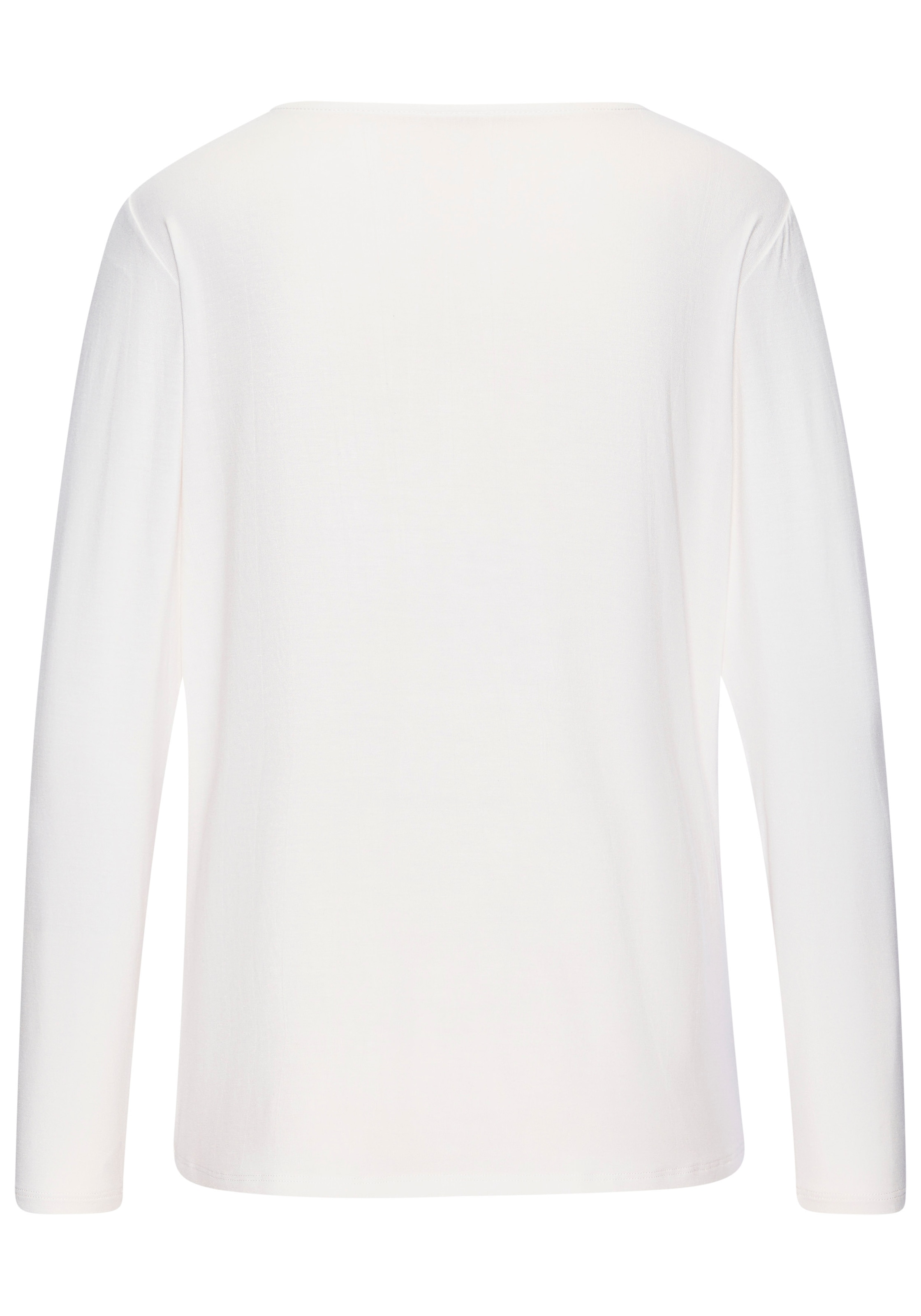 LASCANA Langarmshirt »mit modischem Frontprint«, aus weichem Viskose-Stretch