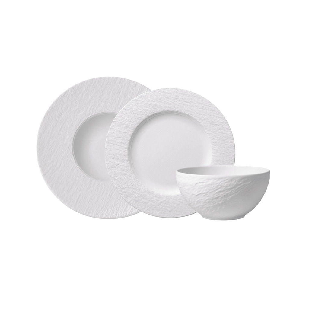 Villeroy & Boch Geschirr-Set »Manufacture Rock blanc«, (Set, 6 tlg., 2x Dessertschale 430ml, 2x...