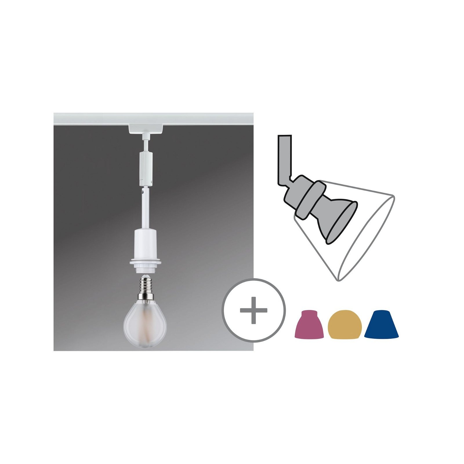 Paulmann Schienensystem-Leuchten »URail Pendel DecoSystems Basic E14 max. 20W dimmbar 230V«, Einzelspot, dimmbar