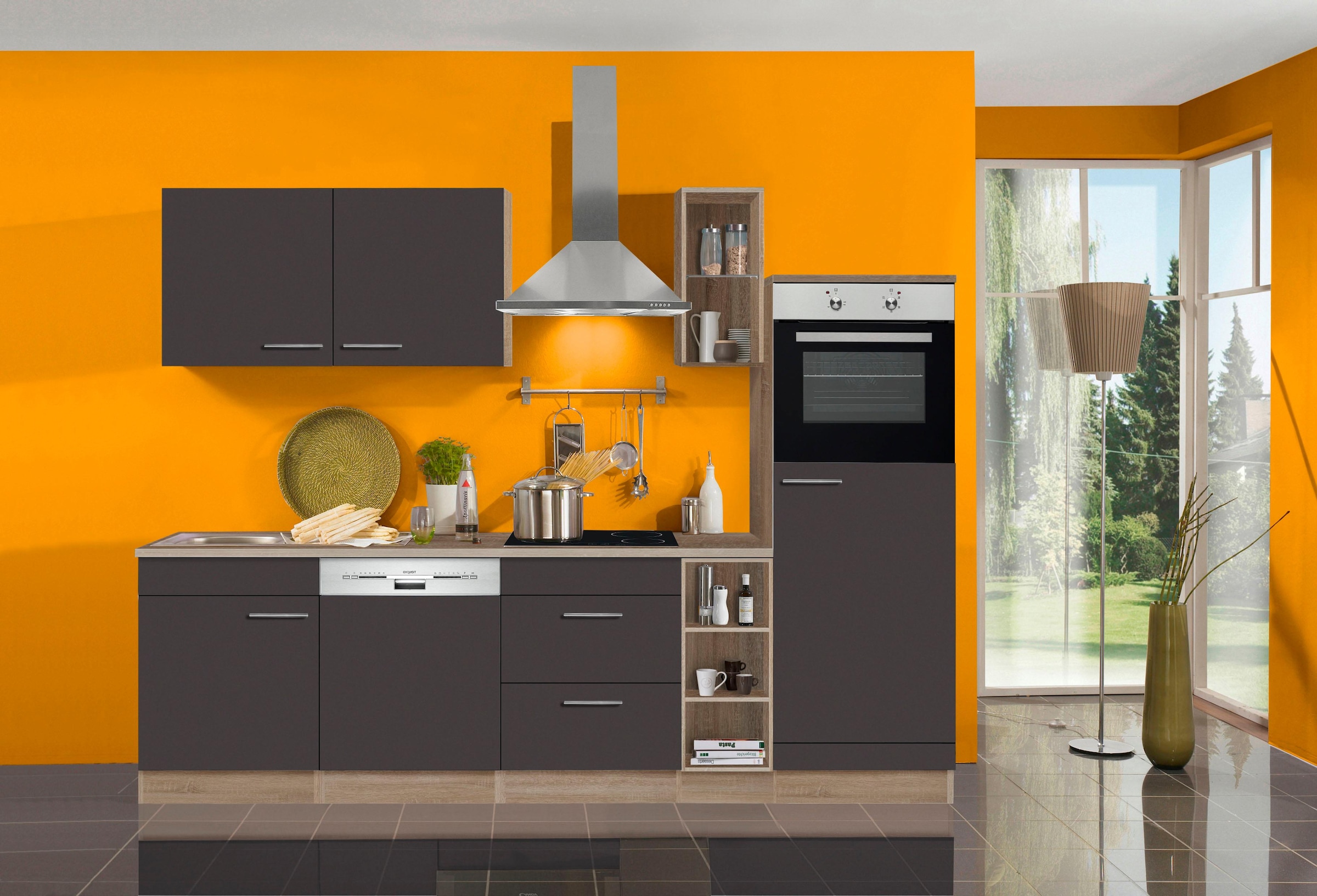 OPTIFIT Küchenzeile »Kalmar« Breite 270 cm, wahlweise mit E-Geräten, mit Arbeitsplatte