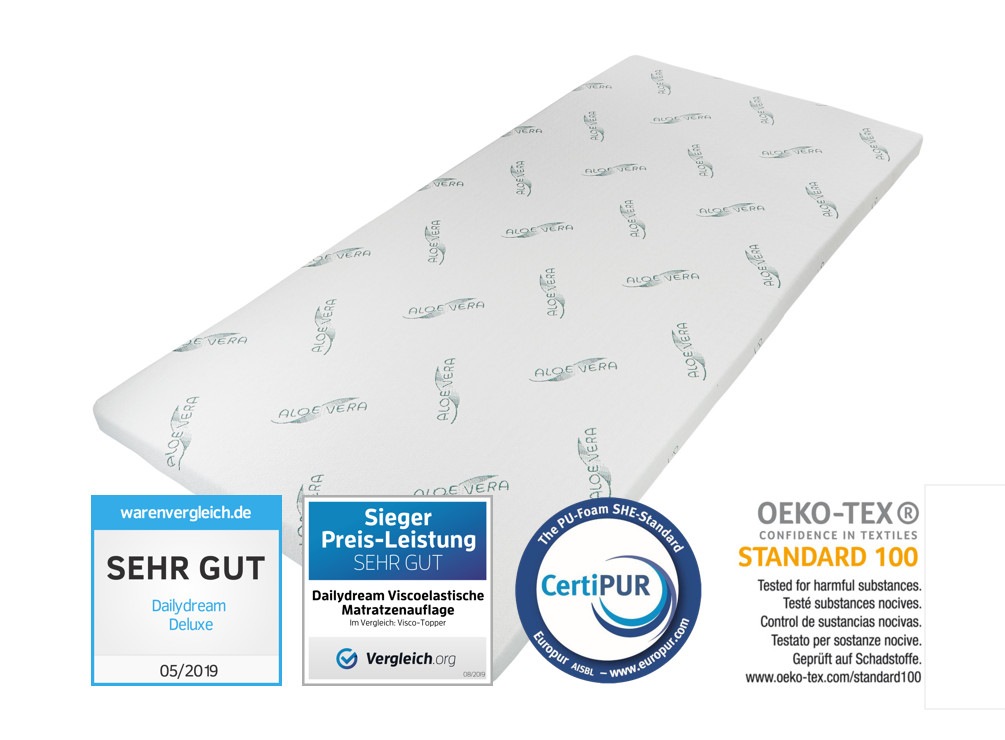 Dailydream Matratzenauflage »Memory Foam Aloe Vera 80x200x5«, 4 elastische Eckbänder