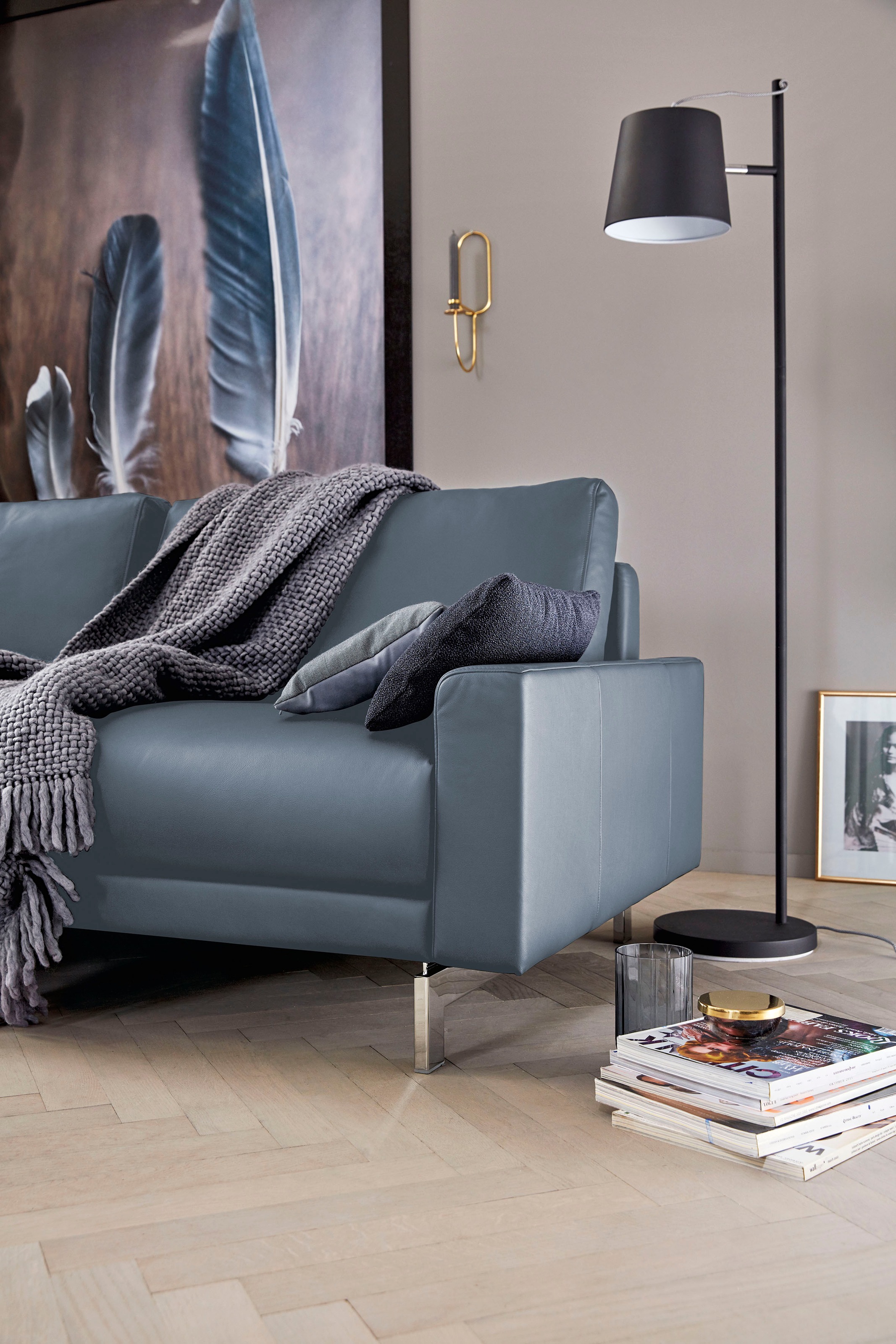 Creation BY ROLF BENZ 2,5-Sitzer »CR.450, Designsofa, Loungesofa«, Armlehne niedrig, Fuß chromfarben glänzend, Breite 184 cm