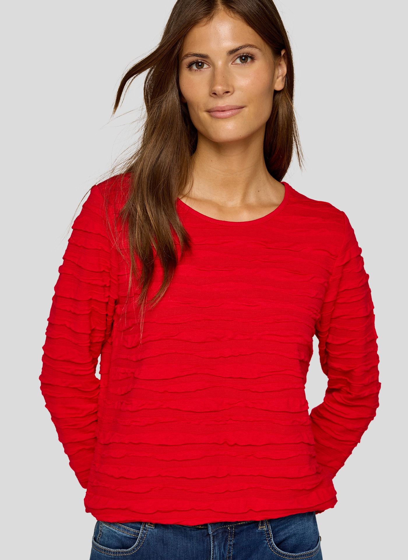 Rabe 3/4-Arm-Shirt mit Struktur Muster