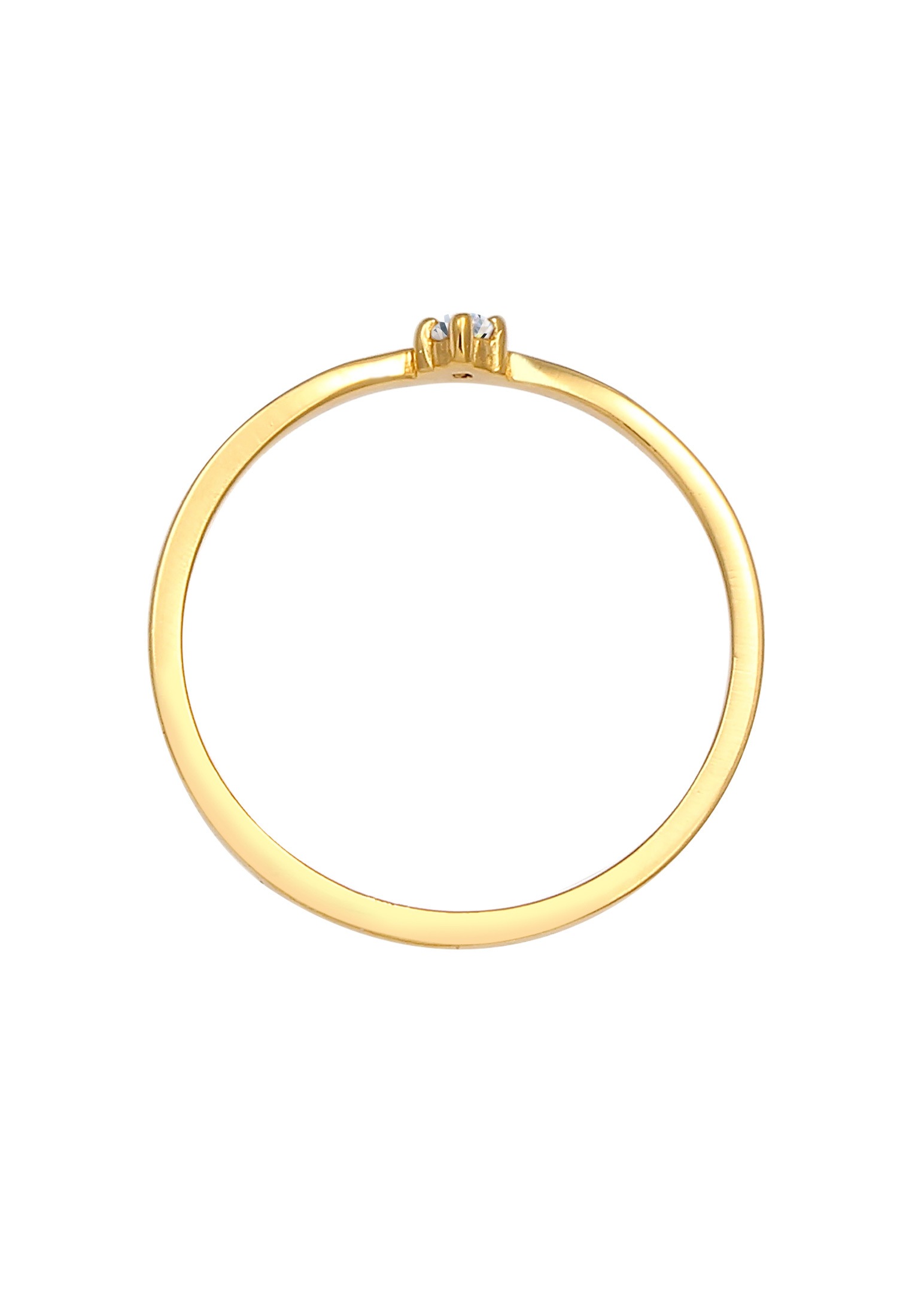 Elli DIAMONDS Verlobungsring »Ring Solitär Diamant (0.03 ct.) V-Form 925 Silber«