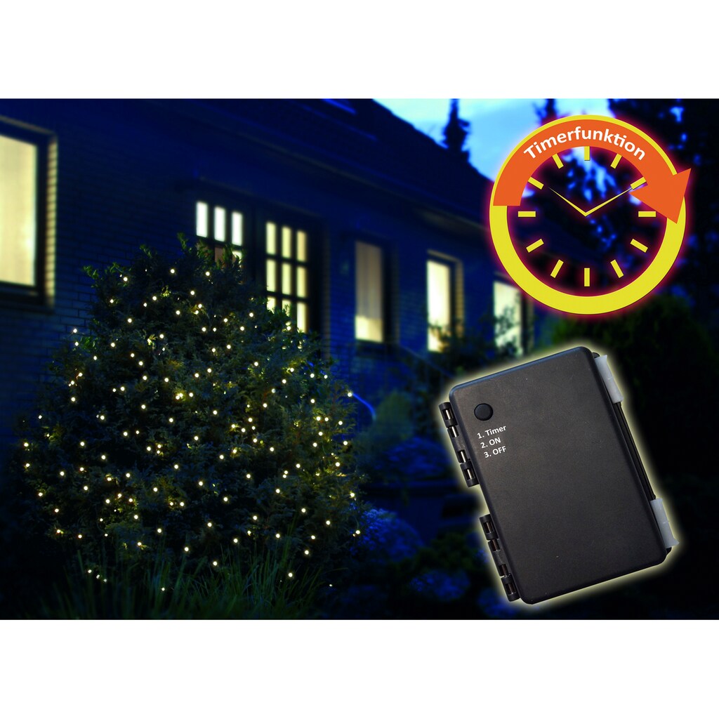 LED-Lichternetz »Weihnachtsdeko aussen«, mit Timer-/Zeitschaltfunktion, 6 Stunden