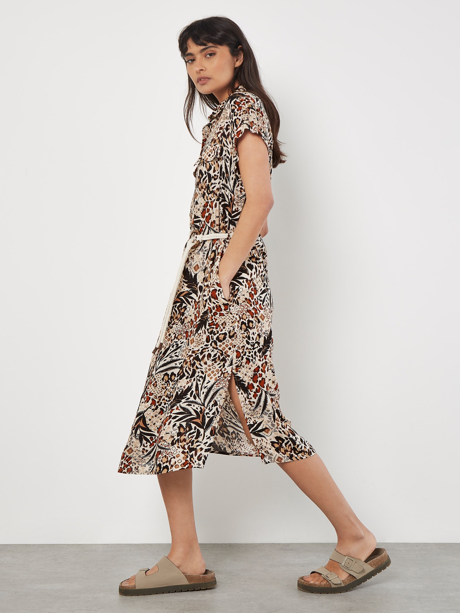 Apricot Hemdblusenkleid »Midikleid« 2 tlg. mit Kordel