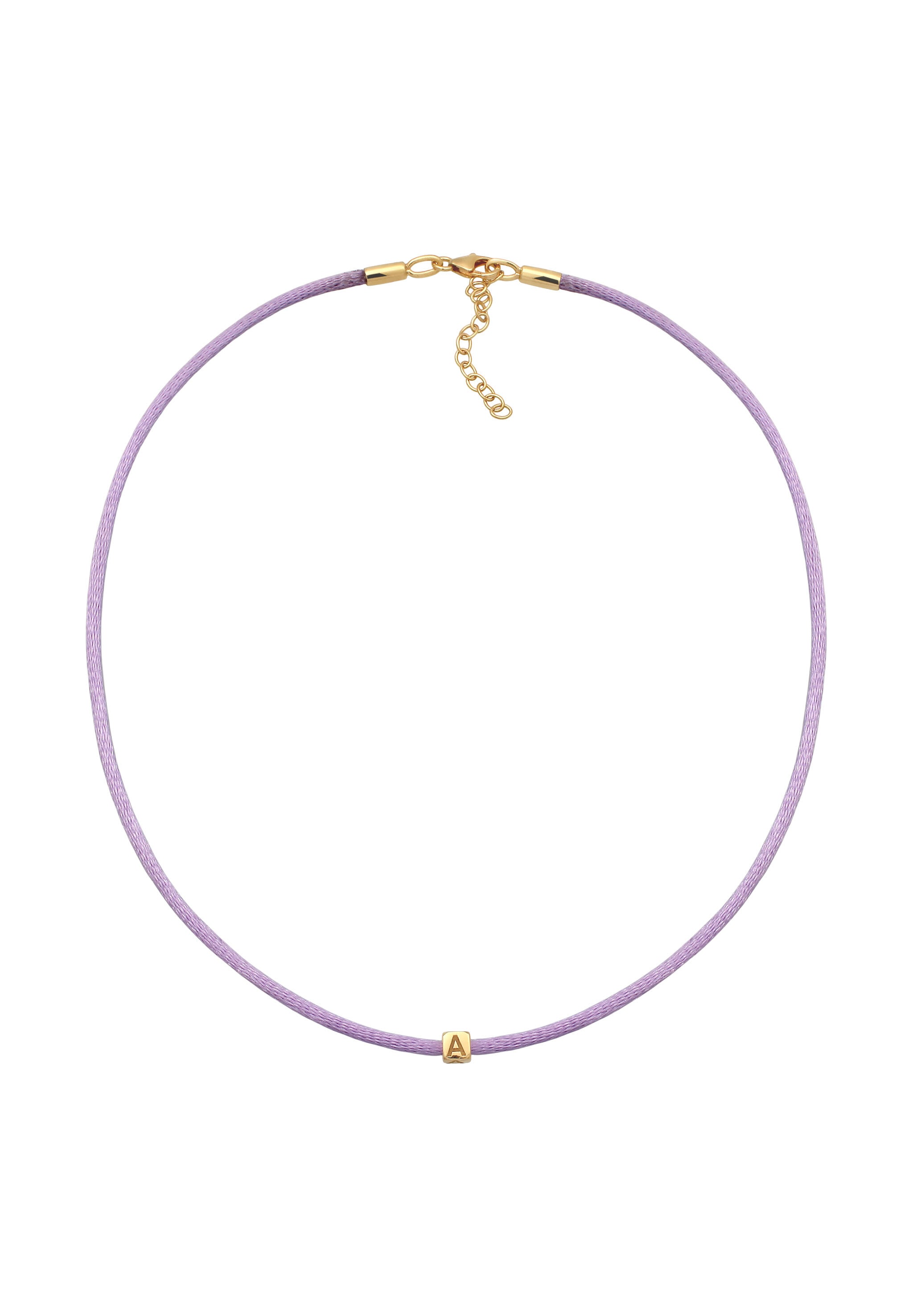 Elli Choker »Halskette Lettering Cube Satin 925 Sterling Silber vergoldet«