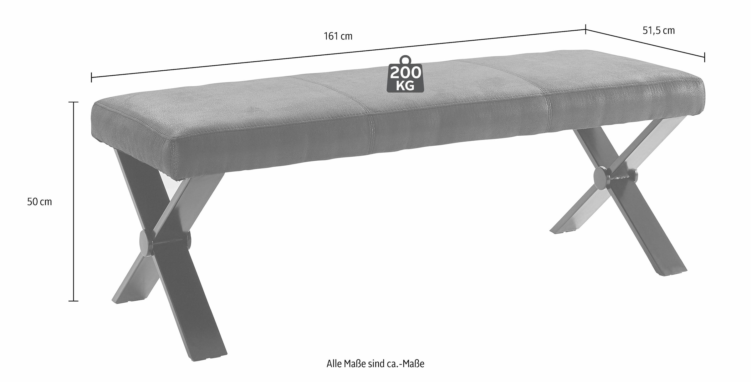 Homexperts Sitzbank »Colt«, Breite 140 oder 160 cm, Microfaserbezug in Vintage-Optik
