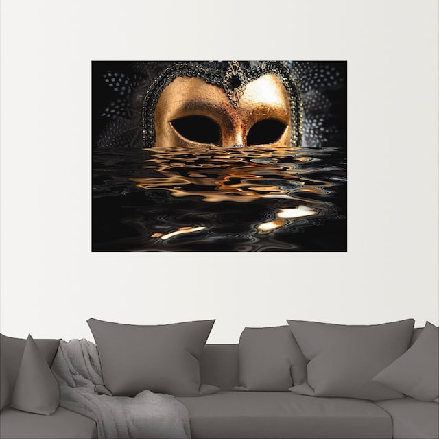 Artland Wandbild »Venezianische Maske mit Blattgold«, Karneval, (1 St.),  als Alubild, Leinwandbild, Wandaufkleber oder Poster in versch. Größen im  OTTO Online Shop