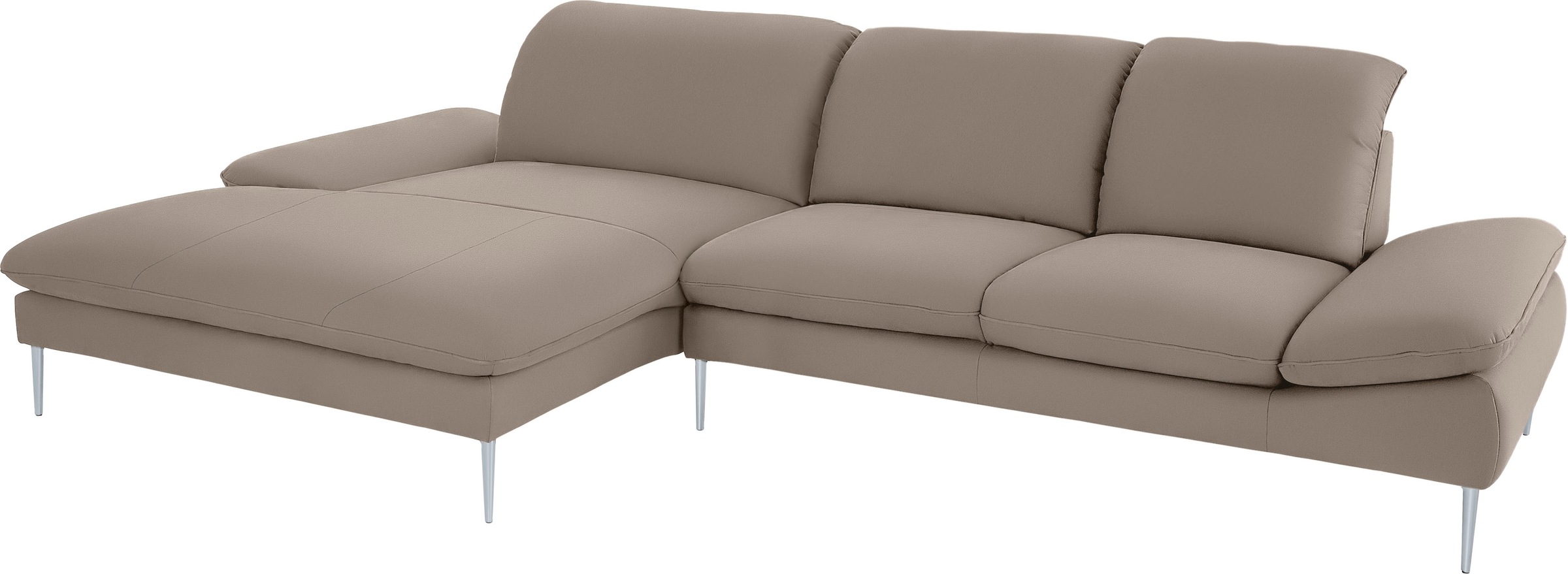 W.SCHILLIG Ecksofa »enjoy&MORE, Designsofa, bequem, zeitlos und elegant, L-Form«, mit Sitztiefenverstellung, Füße silber matt, Breite 340 cm