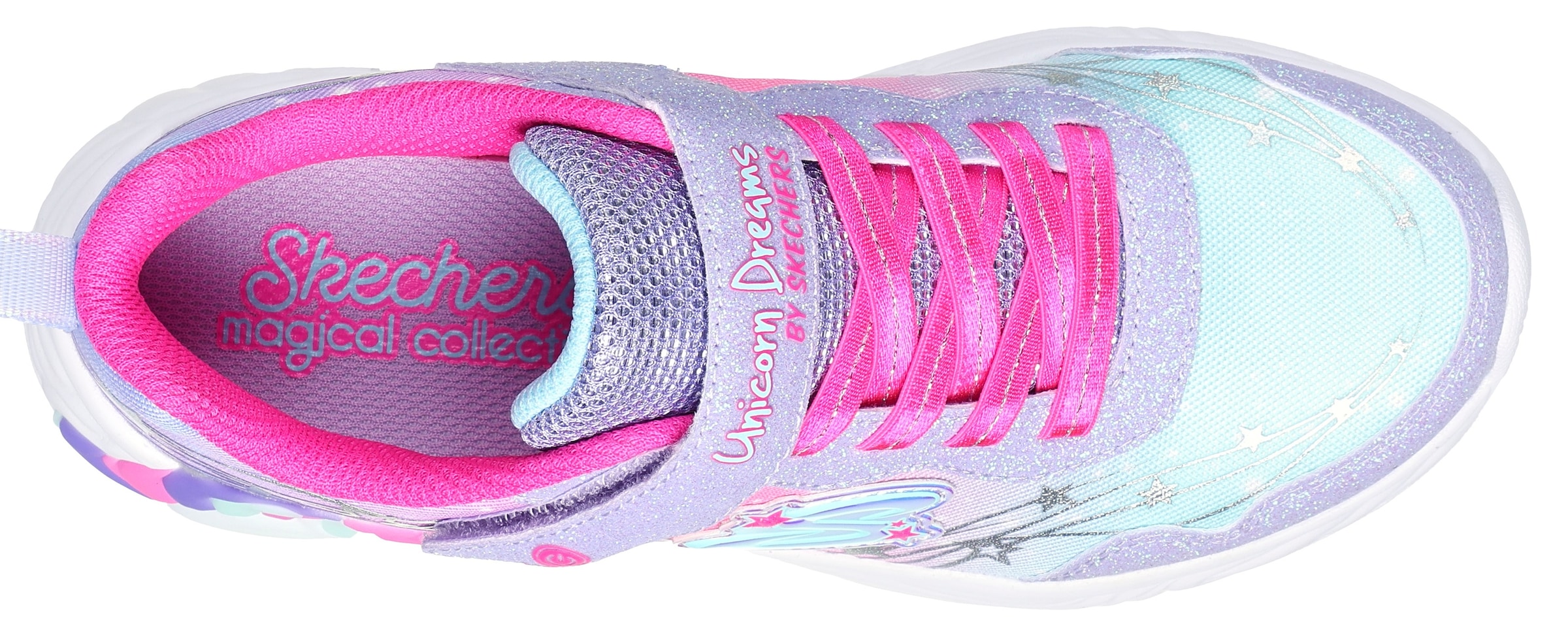 Skechers Sneaker »UNICORN DREAMS«, Blinkschuh, Klettschuh, Kinderschuh mit Gummizug und Klettriegel