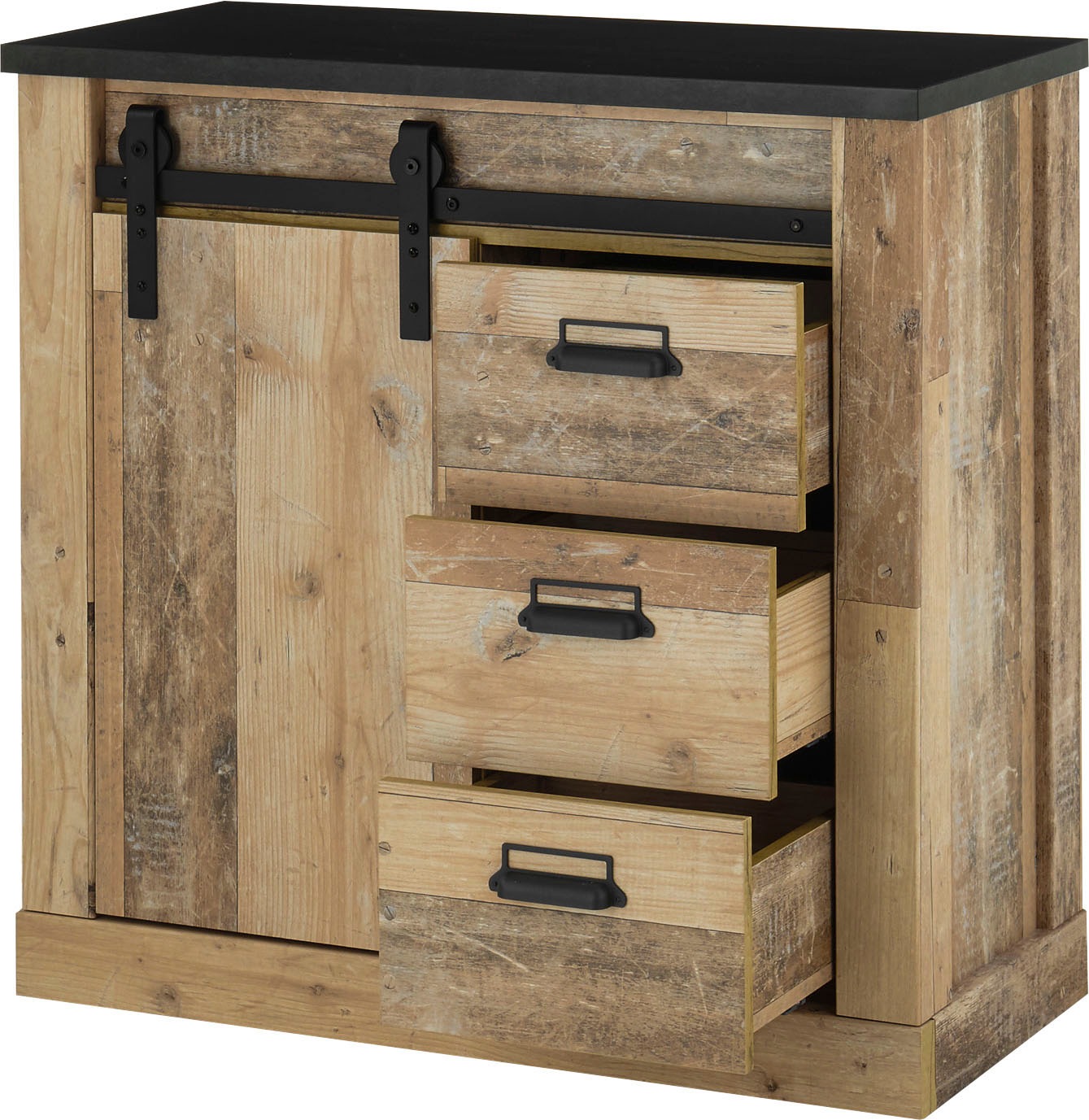 Home affaire Garderoben-Set »SHERWOOD«, (2 St.), mit Scheunentorbeschlag, Apothekergriffe aus Metall, Breite ca. 93 cm