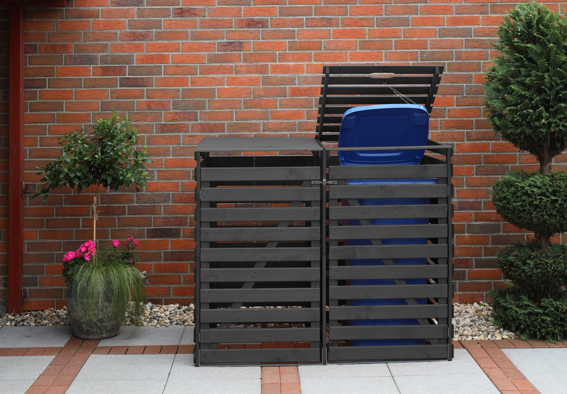 promadino Mülltonnenbox »Vario V« für 2 x 240 l, anthrazit