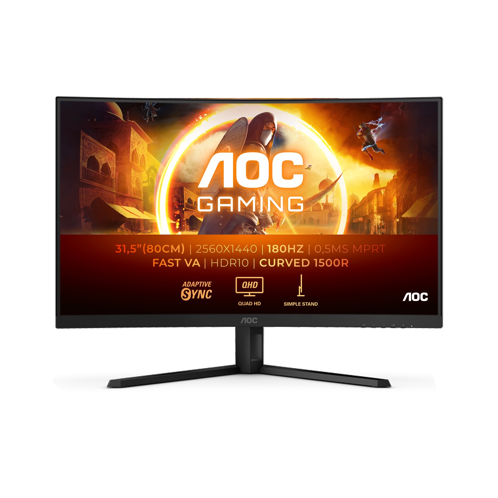 Cougar Gaming-PC-Komplettsystem »DUOFACE PRO BK SET2658«, (+ 16“ AOC 16T3EA Monitor), Windows 11, DDR5 RAM + 32" AOC CQ32G4VE Curved Gaming-Monitor