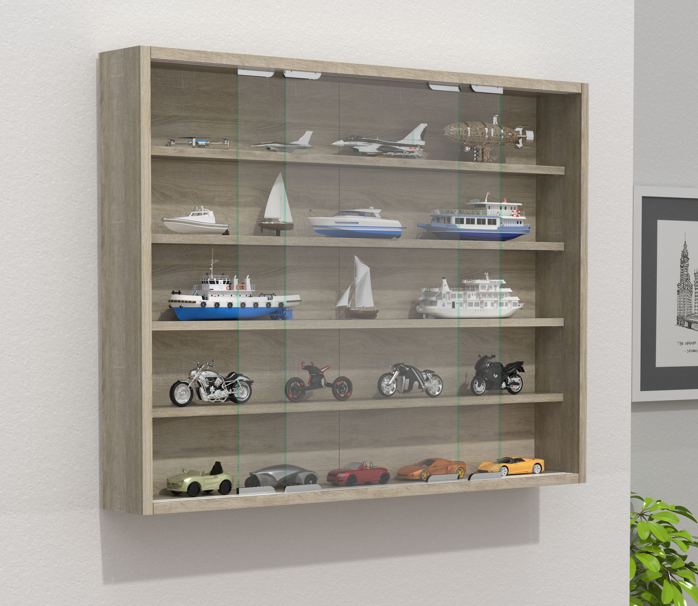 VCM Wandregal »Hängevitrine Wandvitrine Sammel Deko Agisa L«