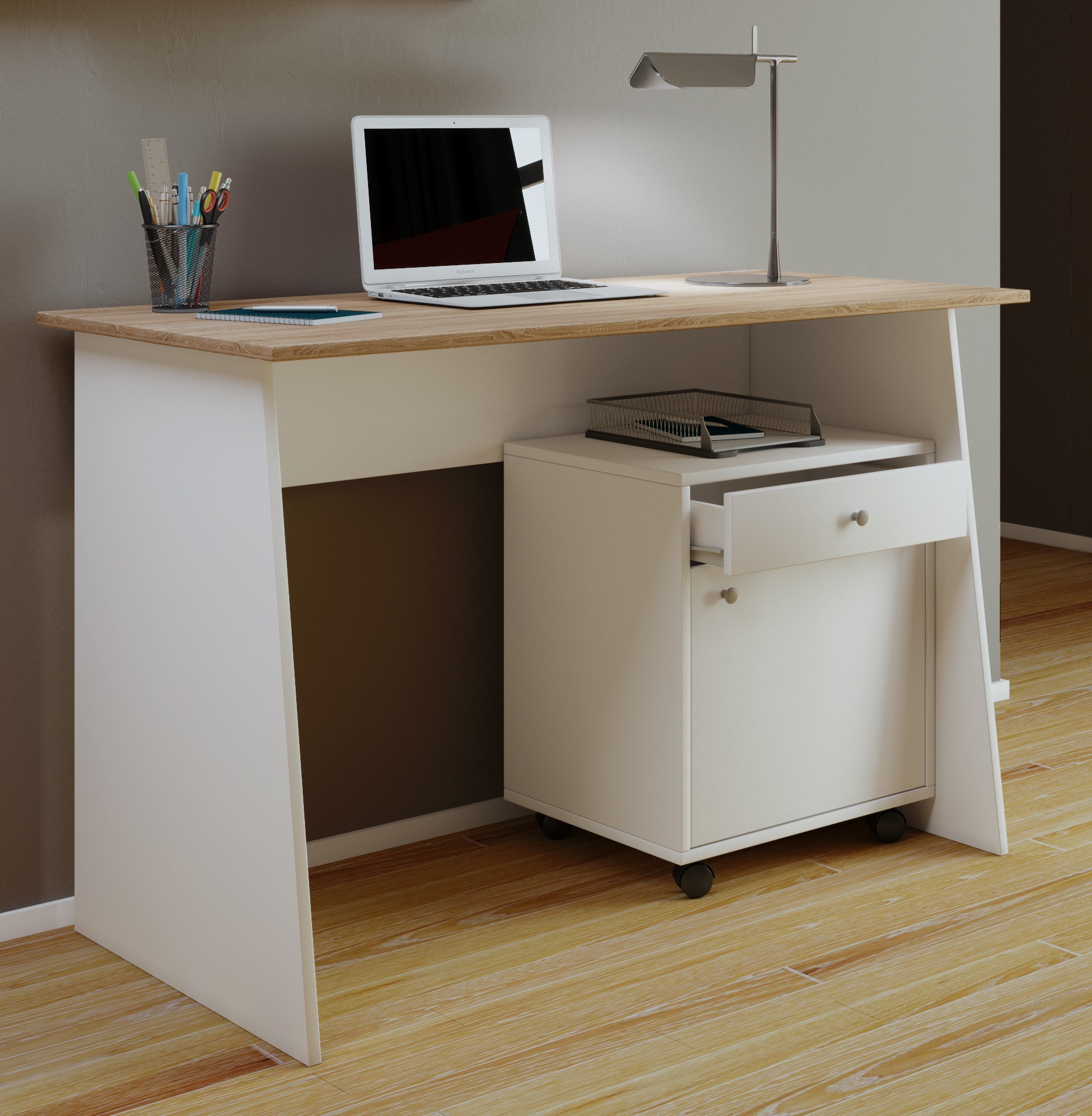 VCM Schreibtisch »Holz Schreibtisch Computertisch Masola Maxi« 1 Stk. tlg.