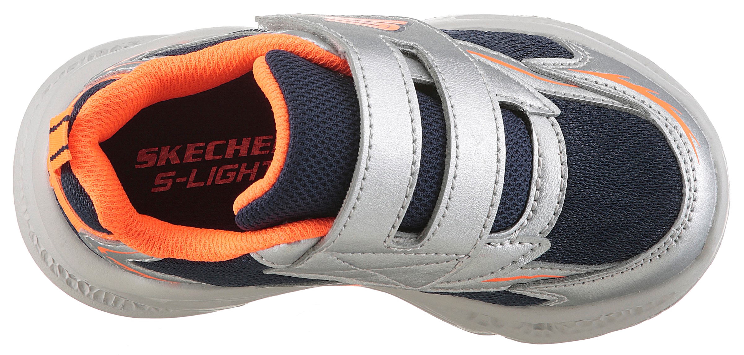Skechers Sneaker »SKECHERS METEOR-LIGHTS«  Klettschuh mit Blinkfunktion, Größenschablone zum Download