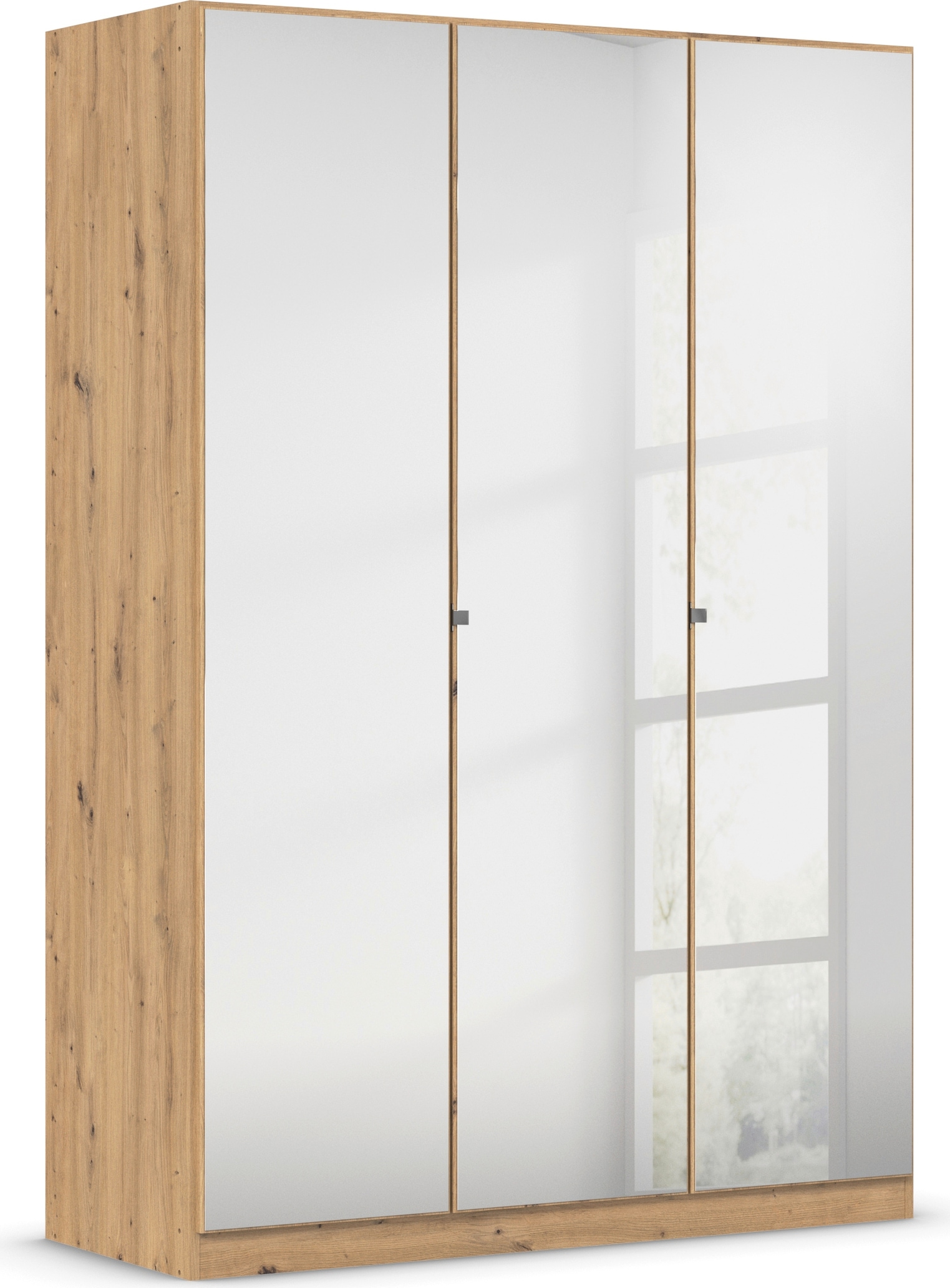 rauch Drehtürenschrank »Reflect«, mit Spiegelfront, inkl. praktischer Inneneinteilung und Stoffboxen-Set