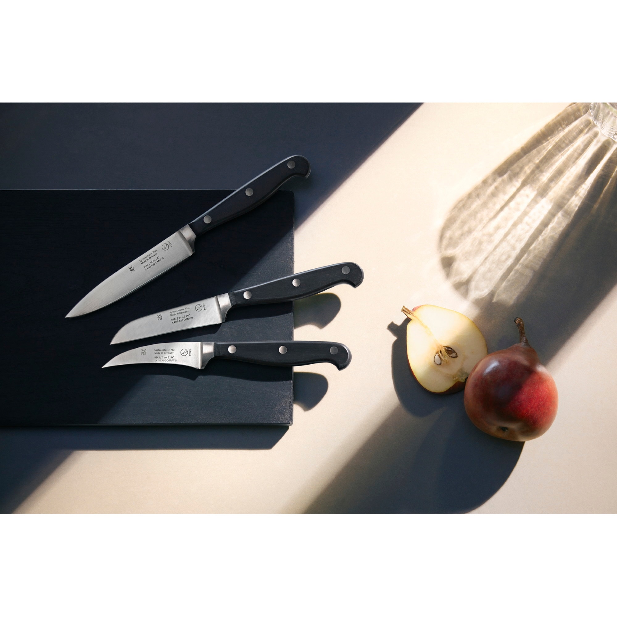 WMF Messer-Set »Spitzenklasse Plus«, (Set, 3 tlg., Gemüsemesser, Schälmesser, Zubereitungsmesser), Obst- und Gemüseset, Made in Germany