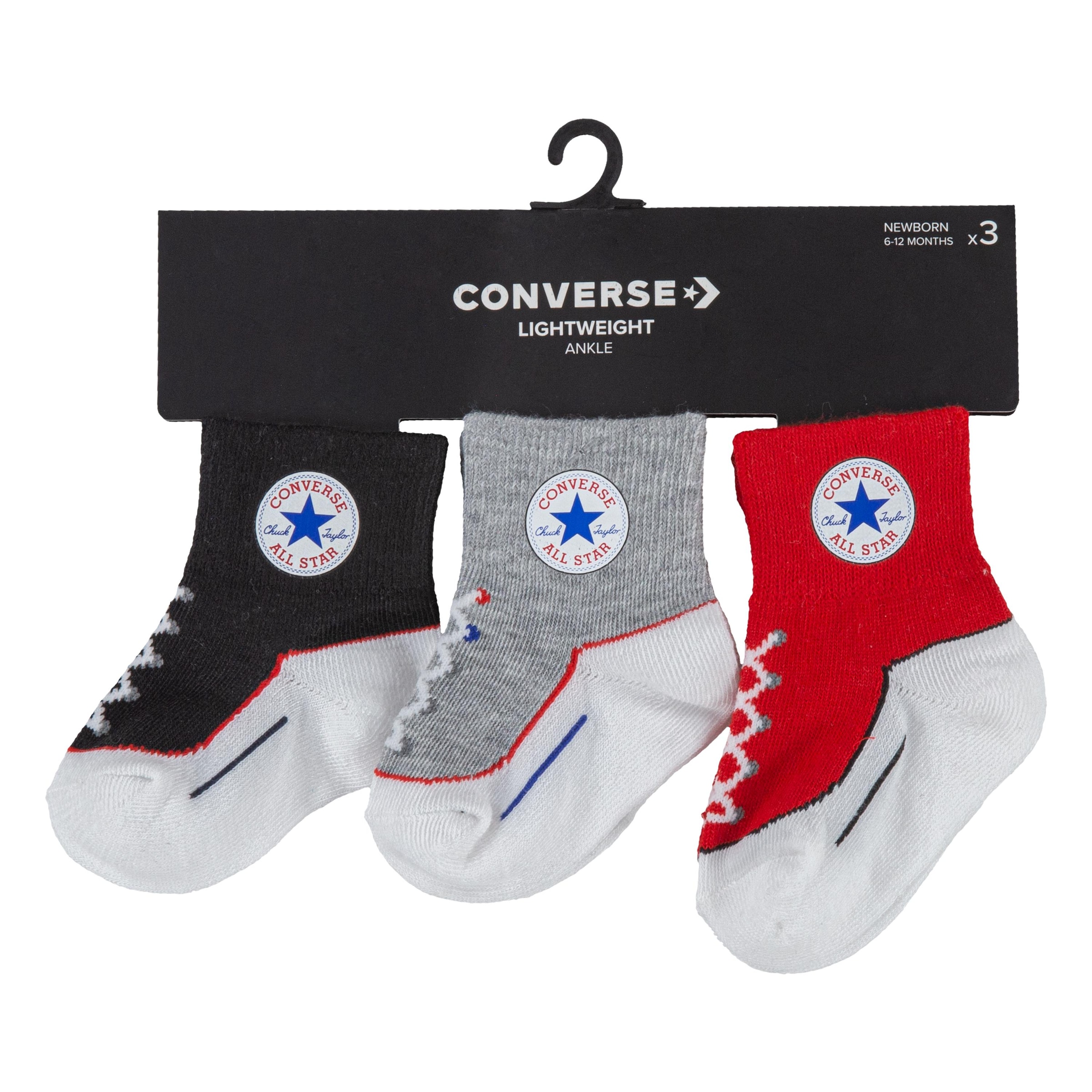 Converse Sportsocken »CHN INFANT STRIATED QTR 3PK«, (3 Paar), für Babys und Kleinkinder