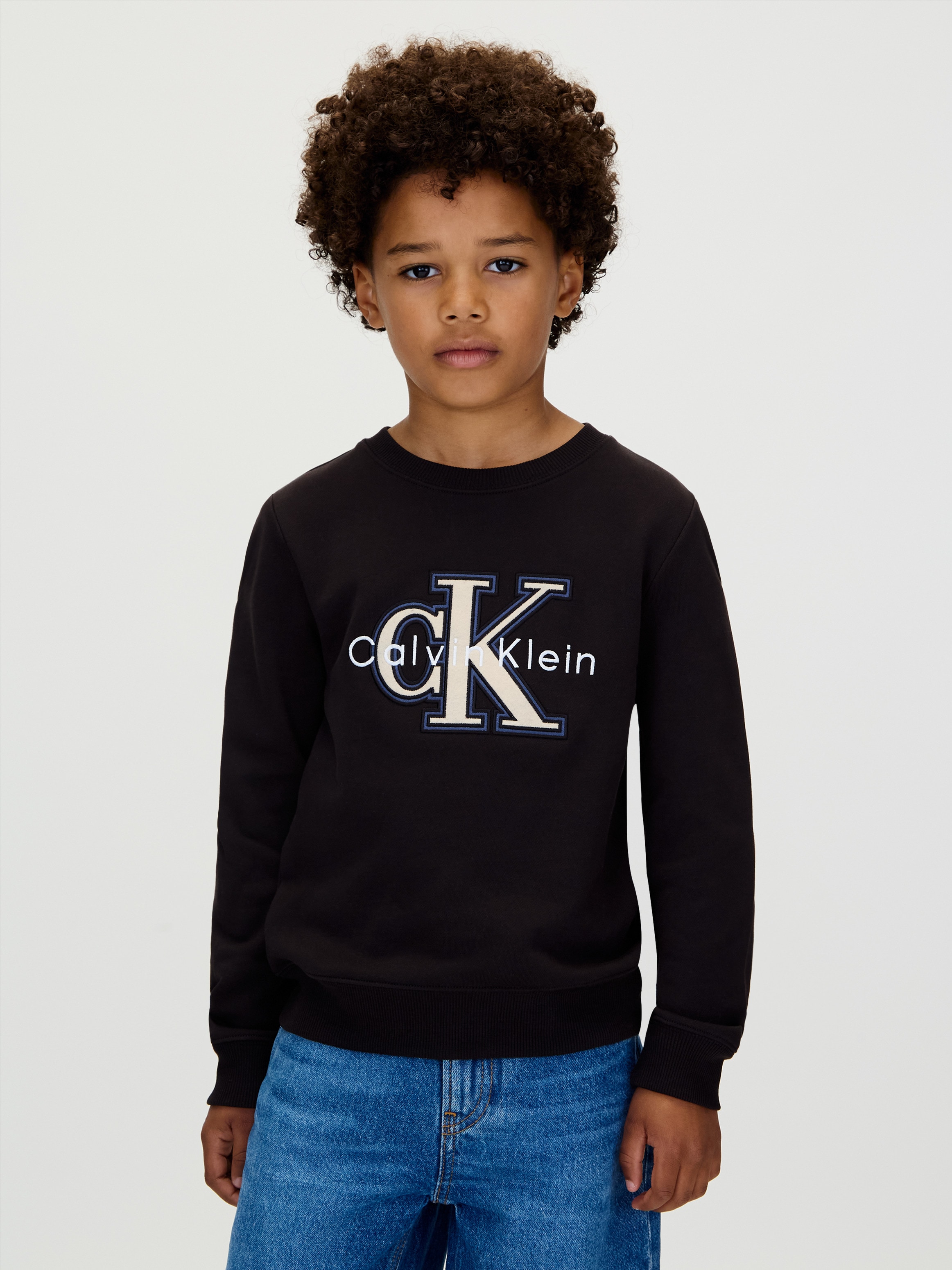 Calvin Klein Jeans Sweatshirt »FESTIVE MONO SWEATSHIRT«, für Kinder bis 16 Jahre, Applikation