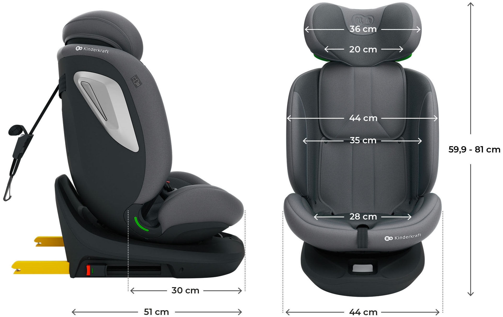 Kinderkraft Autokindersitz »I-GROW 2 PLUS« 360° – drehbarer Kindersitz