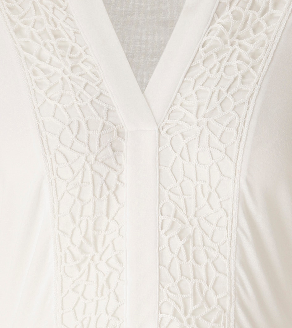 Aniston CASUAL Tunikakleid mit Häkelspitze vertiertes Vorderteil und Ärmel - NEUE KOLLEKTION