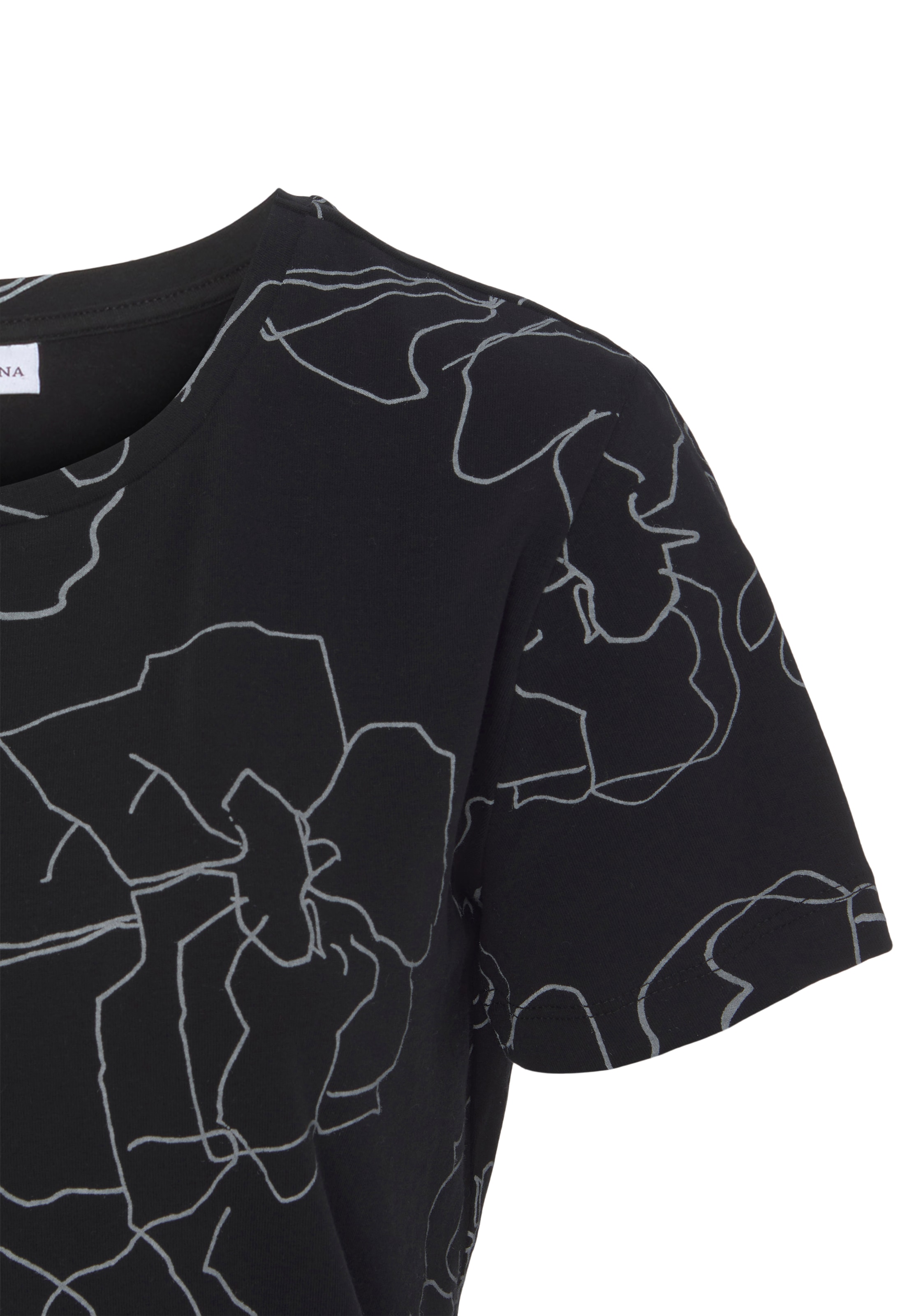 LASCANA Kurzarmshirt, mit Blütendruck, Loungewear