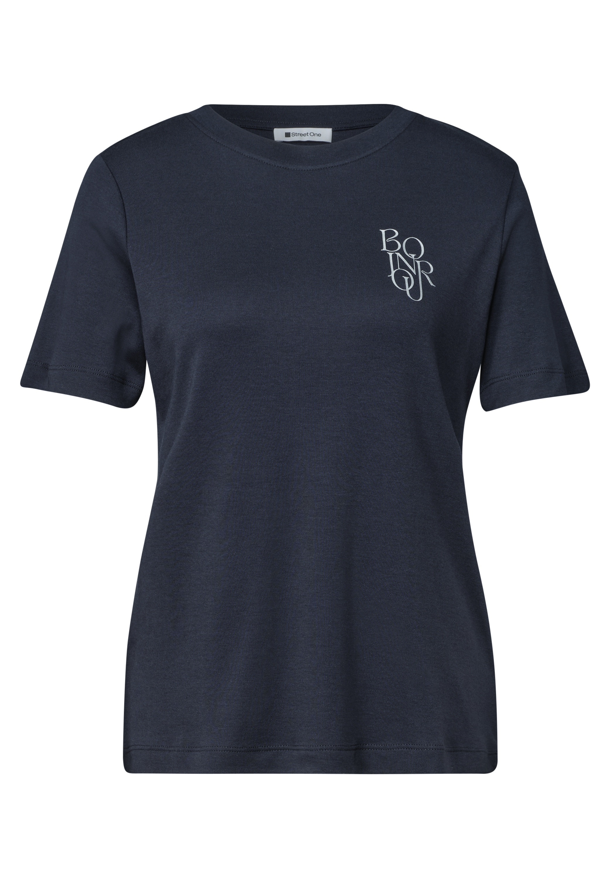 STREET ONE Kurzarmshirt Sommershirt miz Chestprint