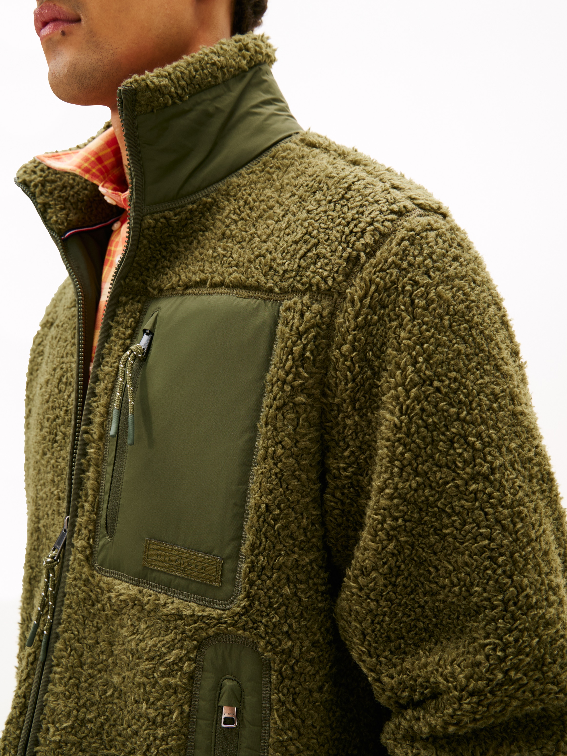 Tommy Hilfiger Sweatjacke »TEDDY FLEECE ZIP THROUGH«, Übergangsjacke Herbstjacke Teddy Plüsch Soft Jacke