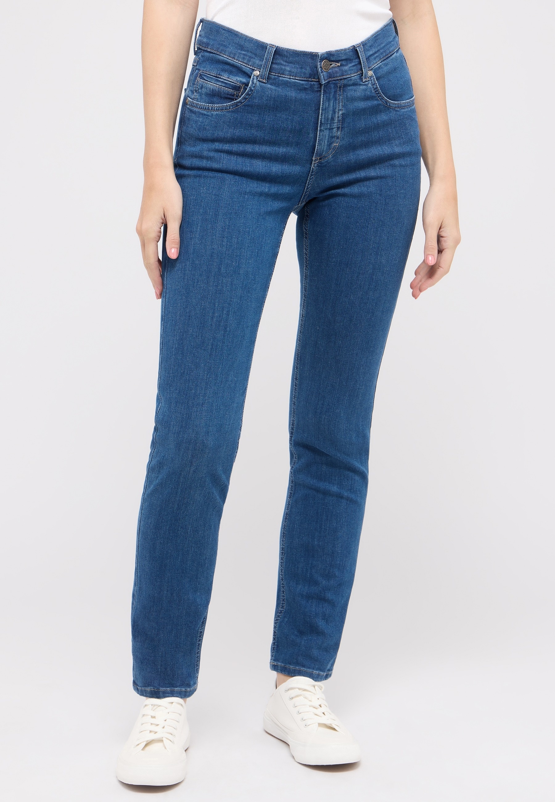 ANGELS Straight-Jeans »CICI« Straight-Schnitt, Slim fit Passform, aus Baumwollmischung