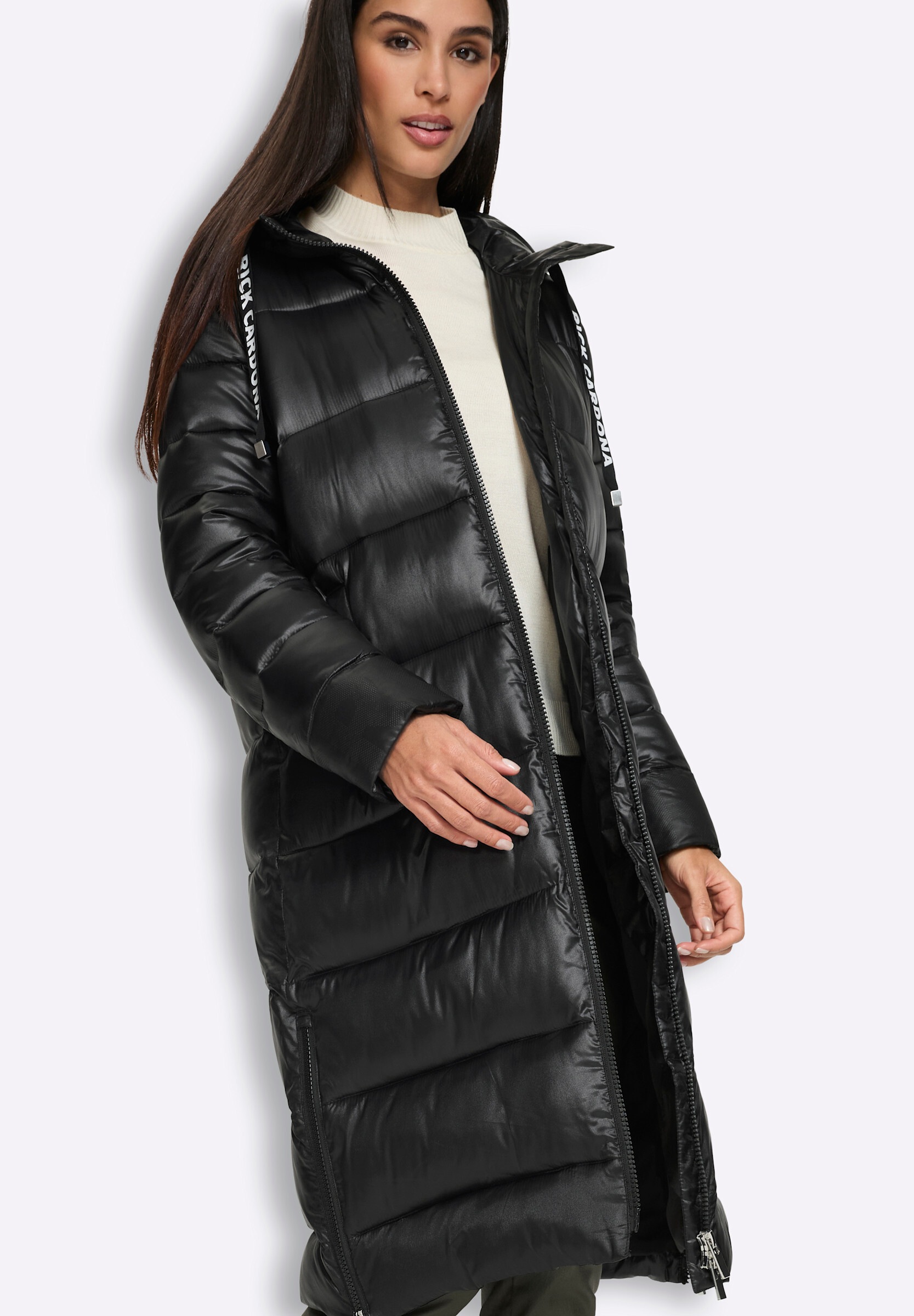 heine Langjacke »Mantel Mantel« mit Kapuze
