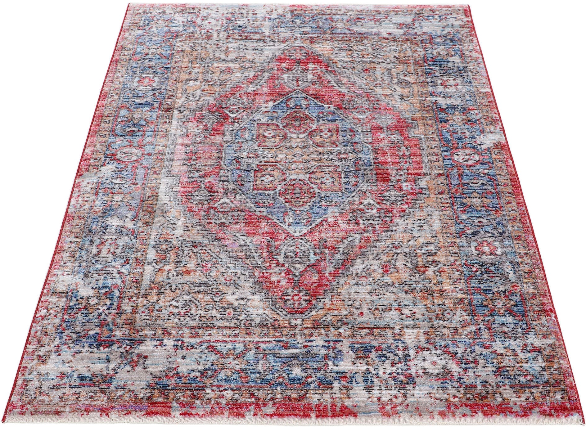 carpetfine Teppich »Phoenix Vintage«, rechteckig, 6 mm Höhe, Vintage Orient Look, mit Fransen, Wohnzimmer