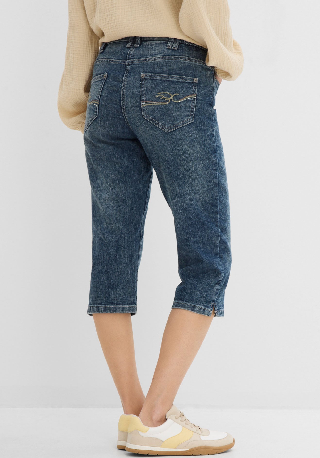 bonprix Caprijeans 1 figurformende Passform, Regular Fit, mit Komfort-Stretch