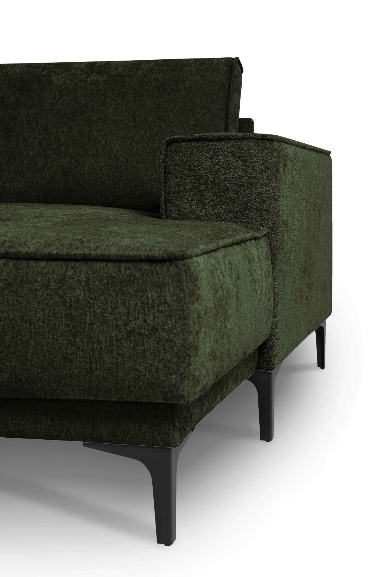 Places of Style Wohnlandschaft »XXL Sofa Oland, Struktur, Flachgewebe, Luxus-Microfaser, Boucle«, U-Form, 342 cm, Wellenunterfederung, Skandi-Design, Metallfüße