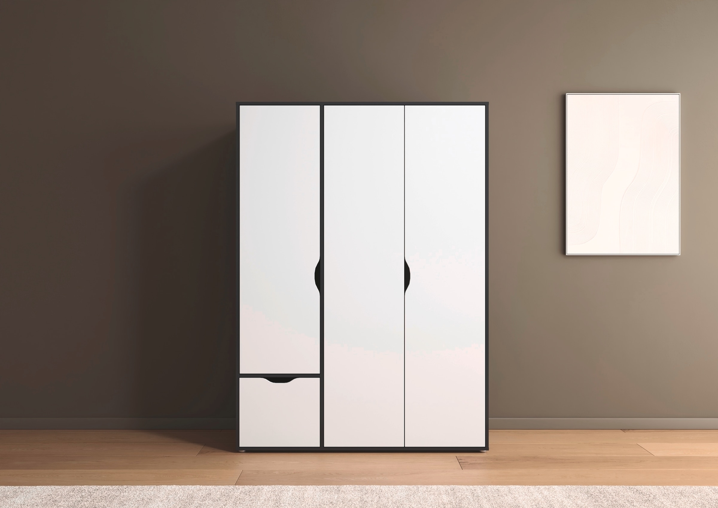 rauch Drehtürenschrank »Kleiderschrank Schrank Garderobe Wäscheschrank NARAI mit Schubladen« in 3 verschiedenen Ausstattungen BASIC/CLASSIC/PREMIUM,  Griffausfräsungen für eine grifflose Optik TOPSELLER MADE IN GERMANY