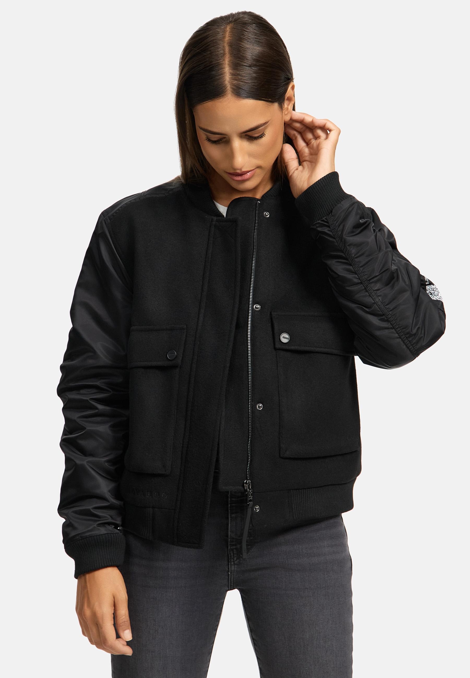 Navahoo Bomberjacke »Bomberjacke Willstehaben 14«, ohne Kapuze, angesagte Collegejacke mit Ärmeltasche